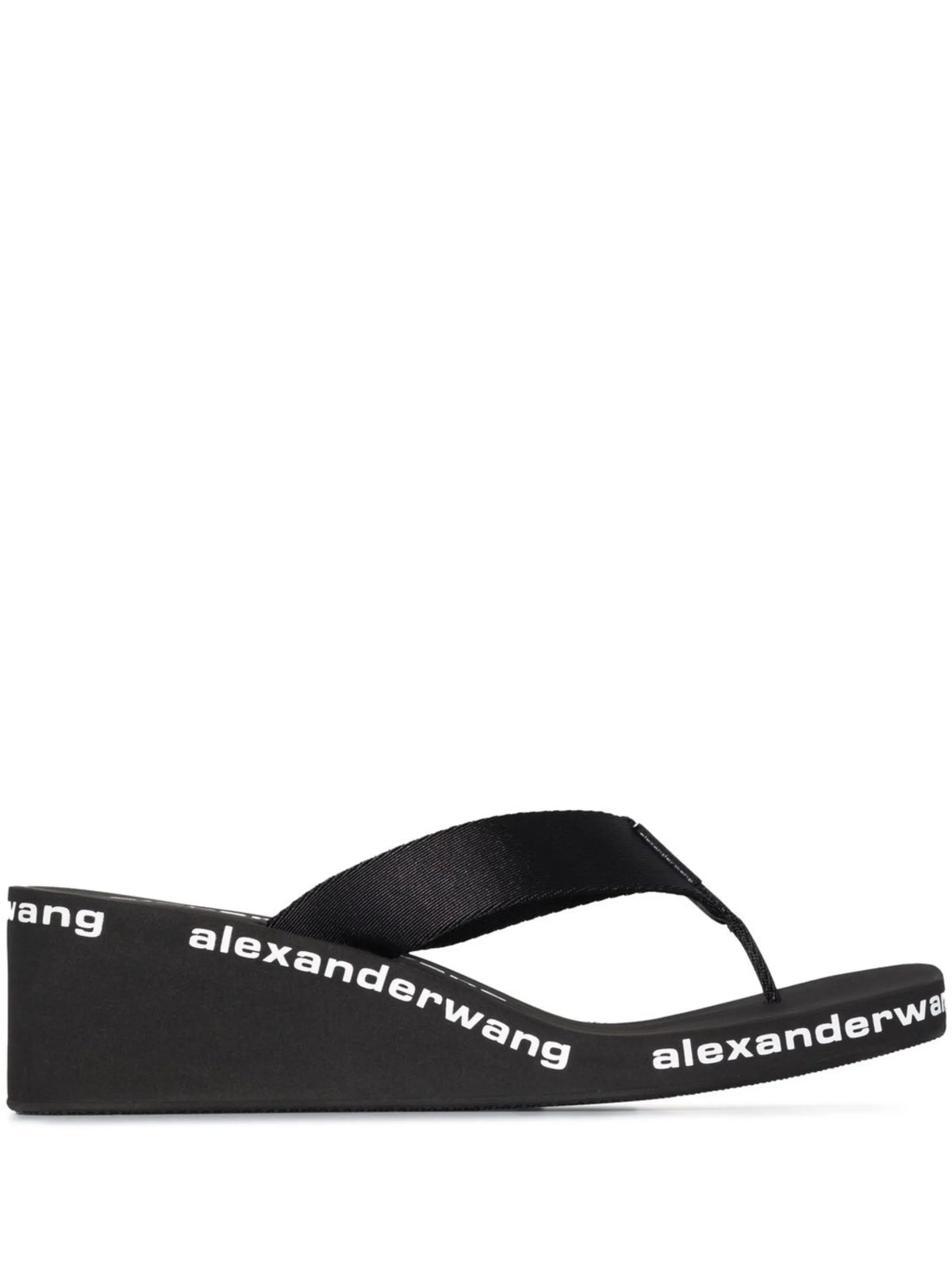 logo-print wedge flip flops