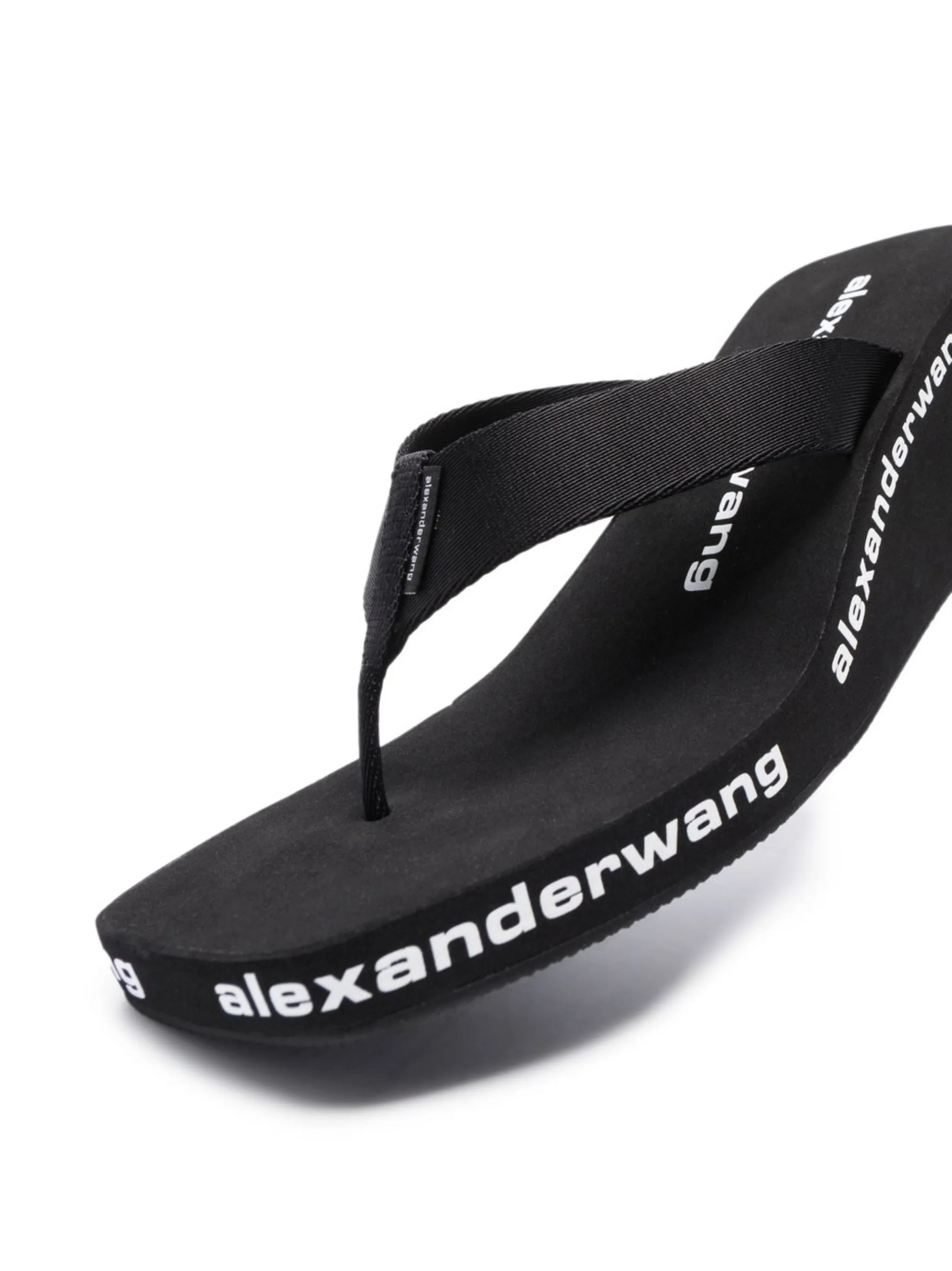 logo-print wedge flip flops