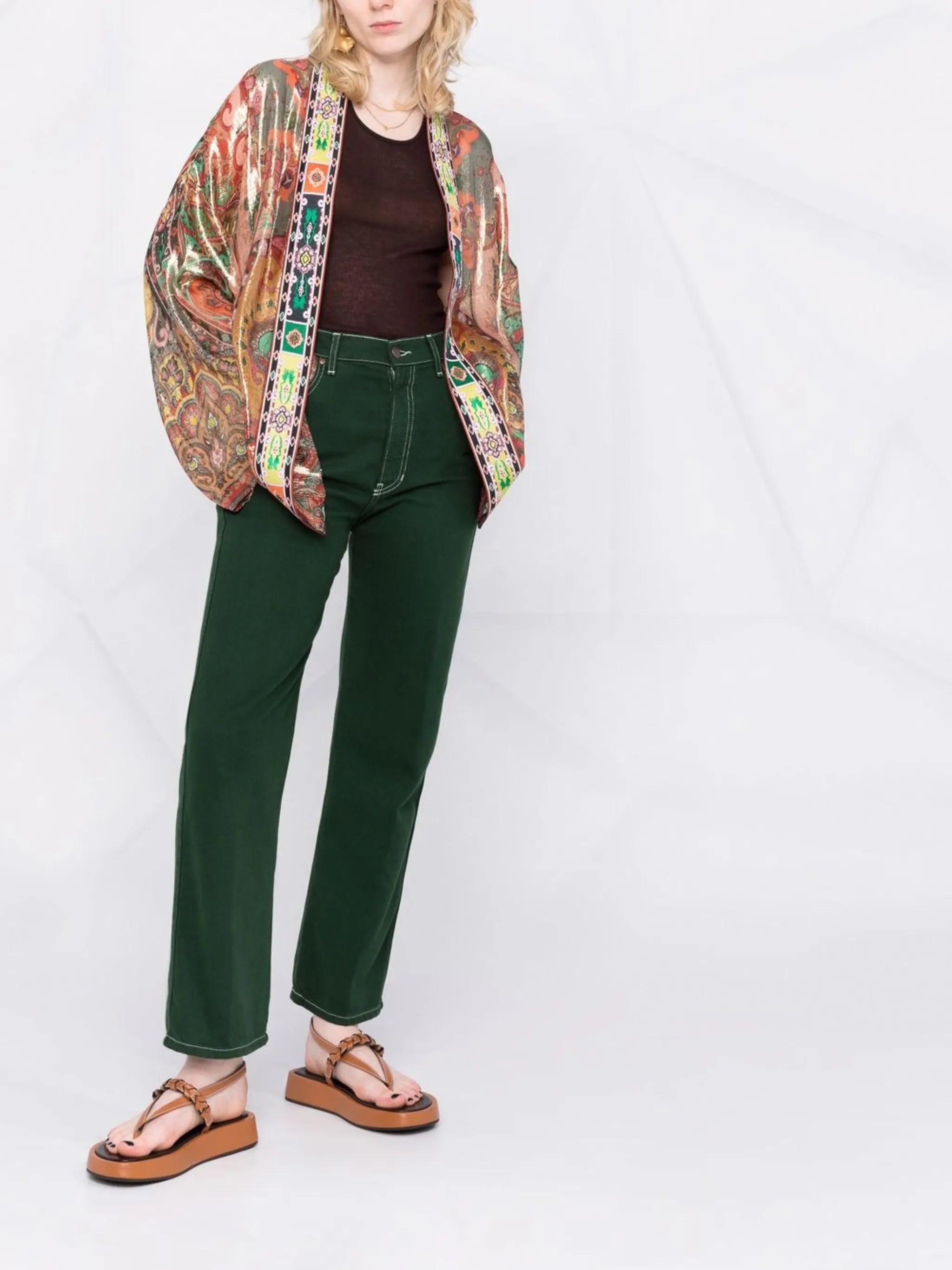 graphic-print long-sleeve jacket