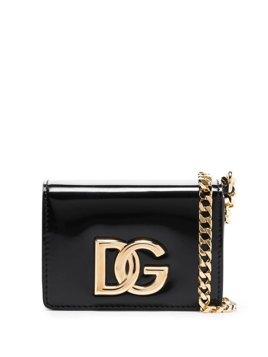 micro DG-logo leather crossbody bag