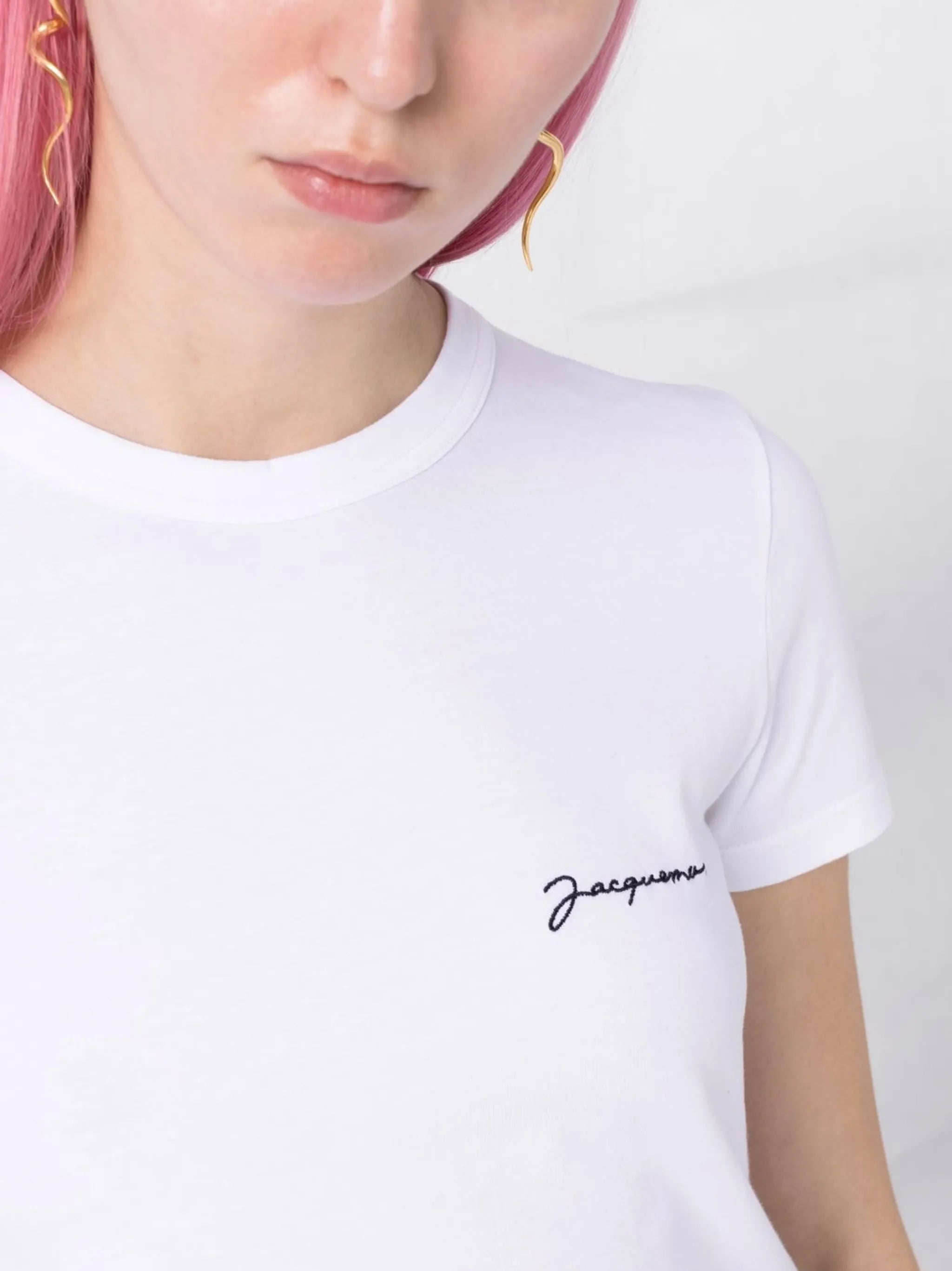 Le T-shirt Brode logo-embroidered top