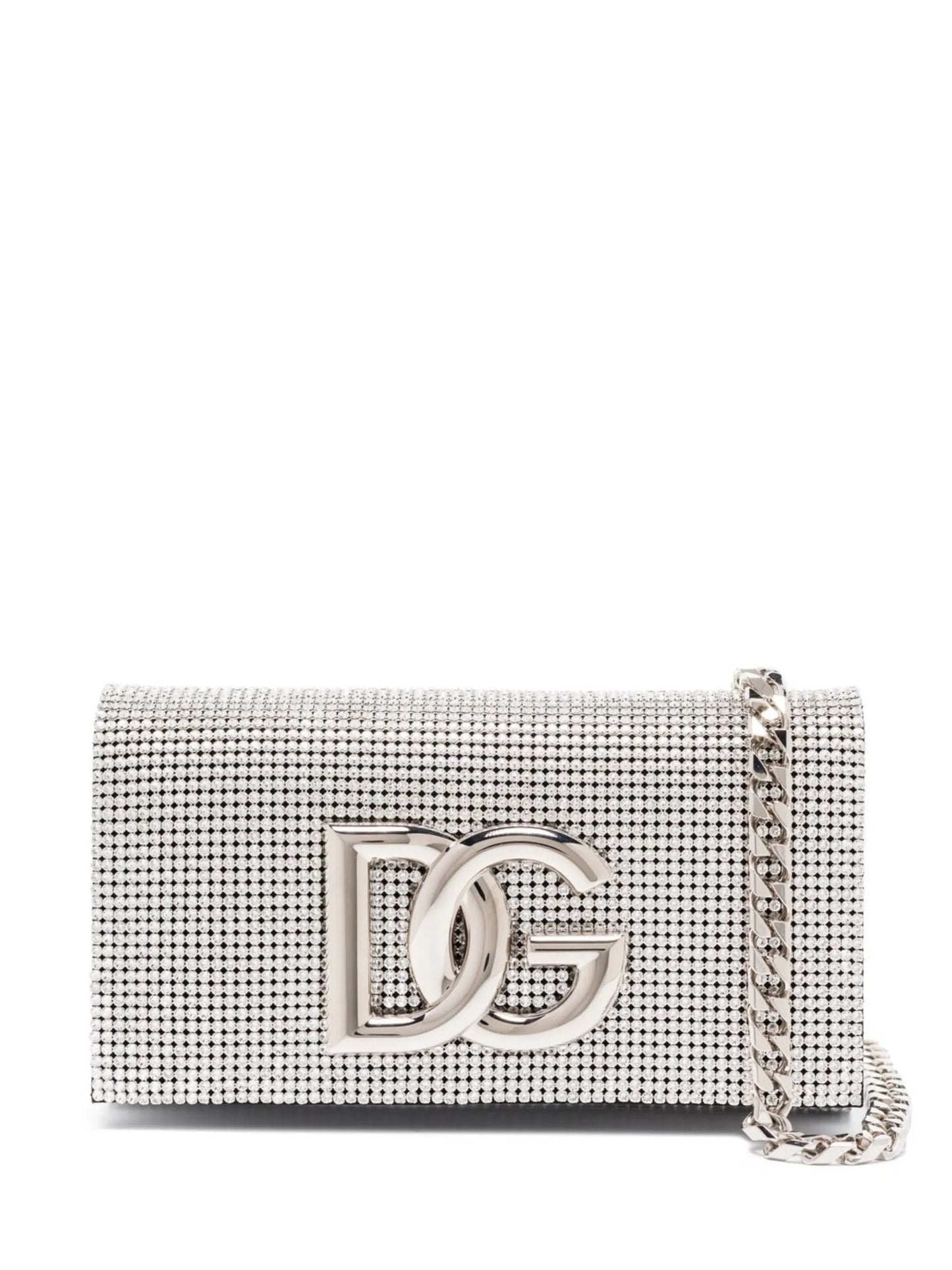 DG-logo mesh crystal shoulder bag