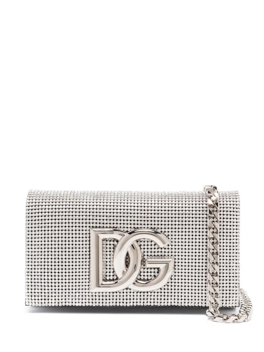 DG-logo mesh crystal shoulder bag
