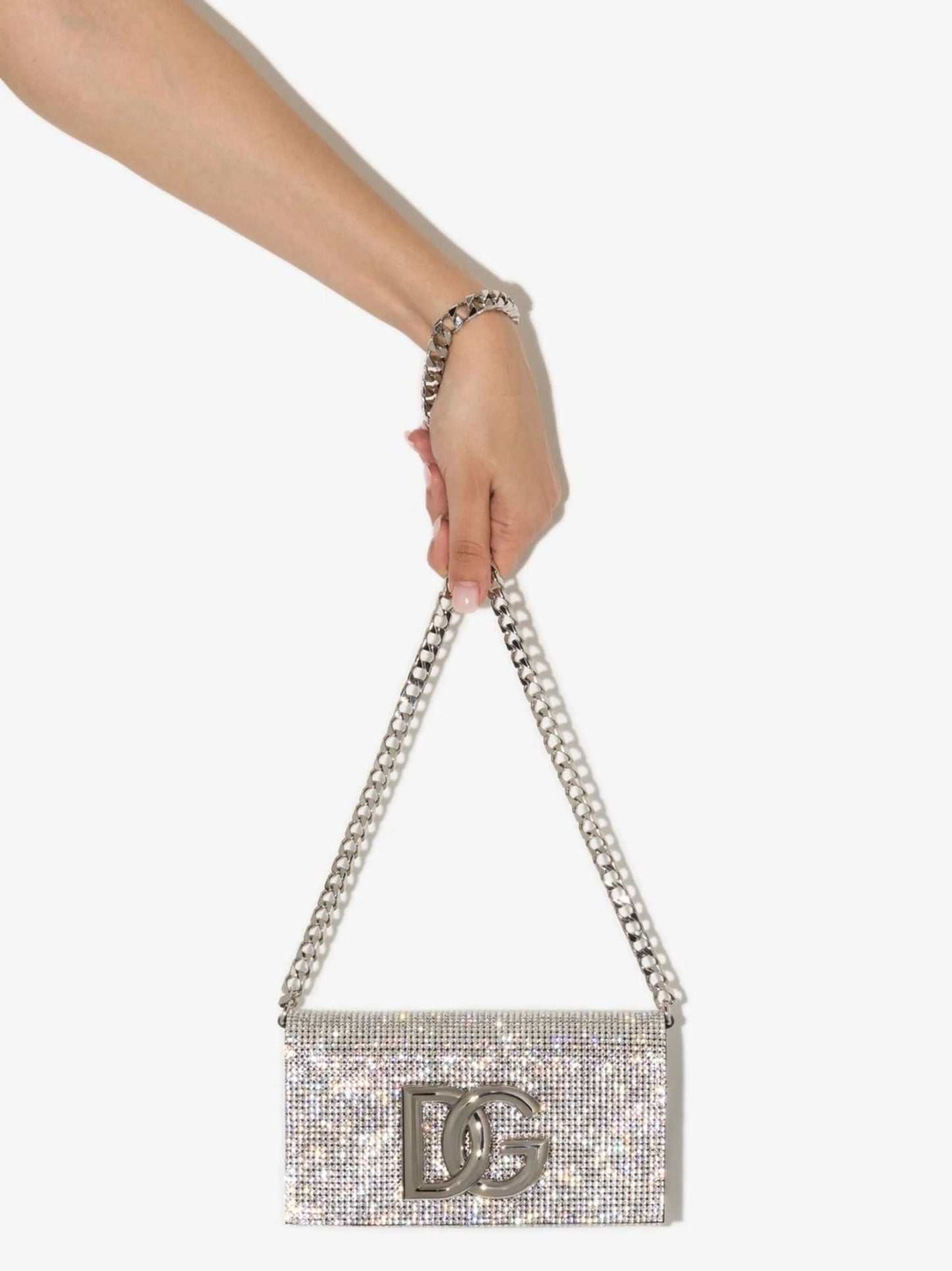 DG-logo crystal-embellished shoulder bag