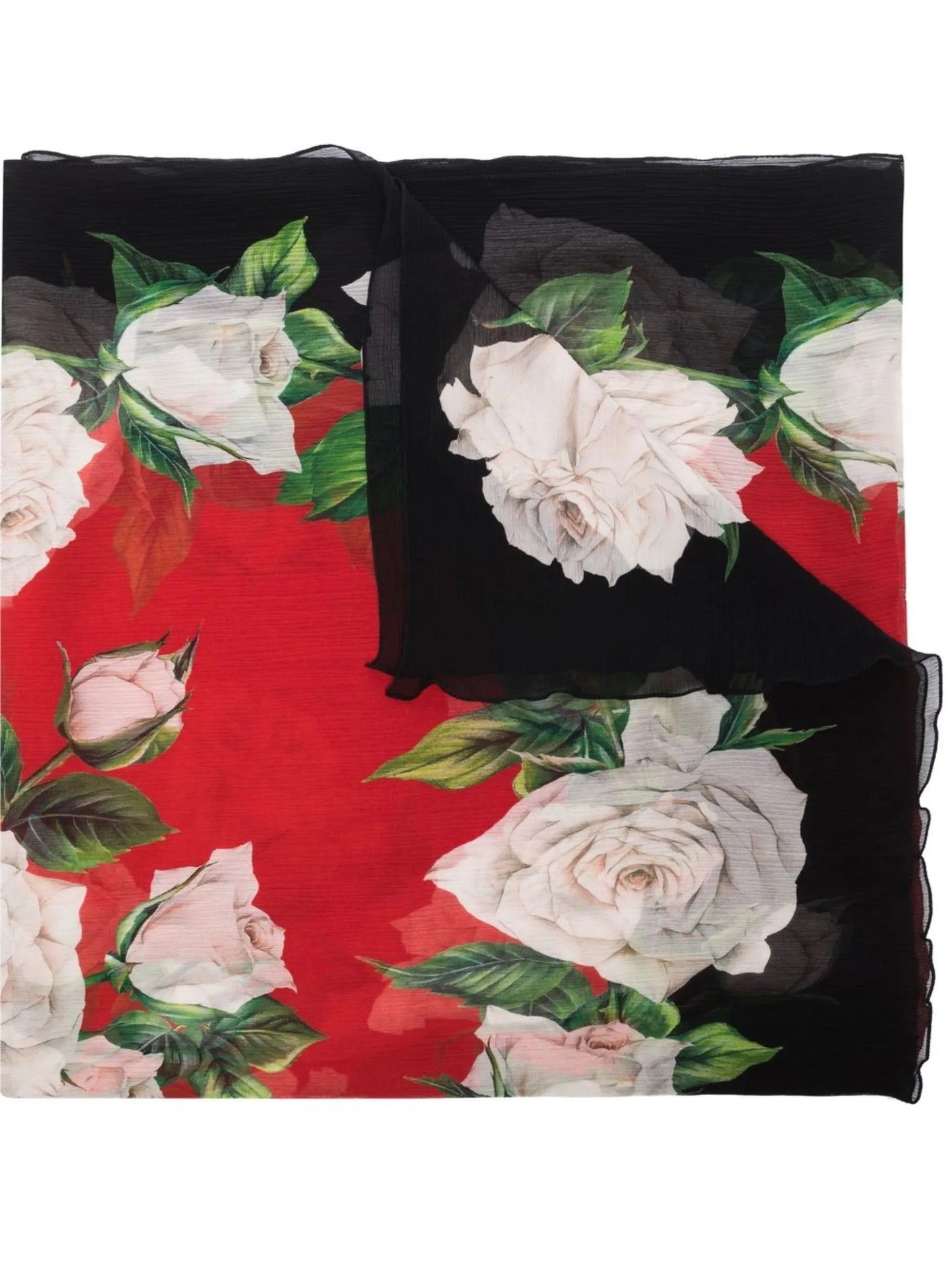 rose-print silk scarf