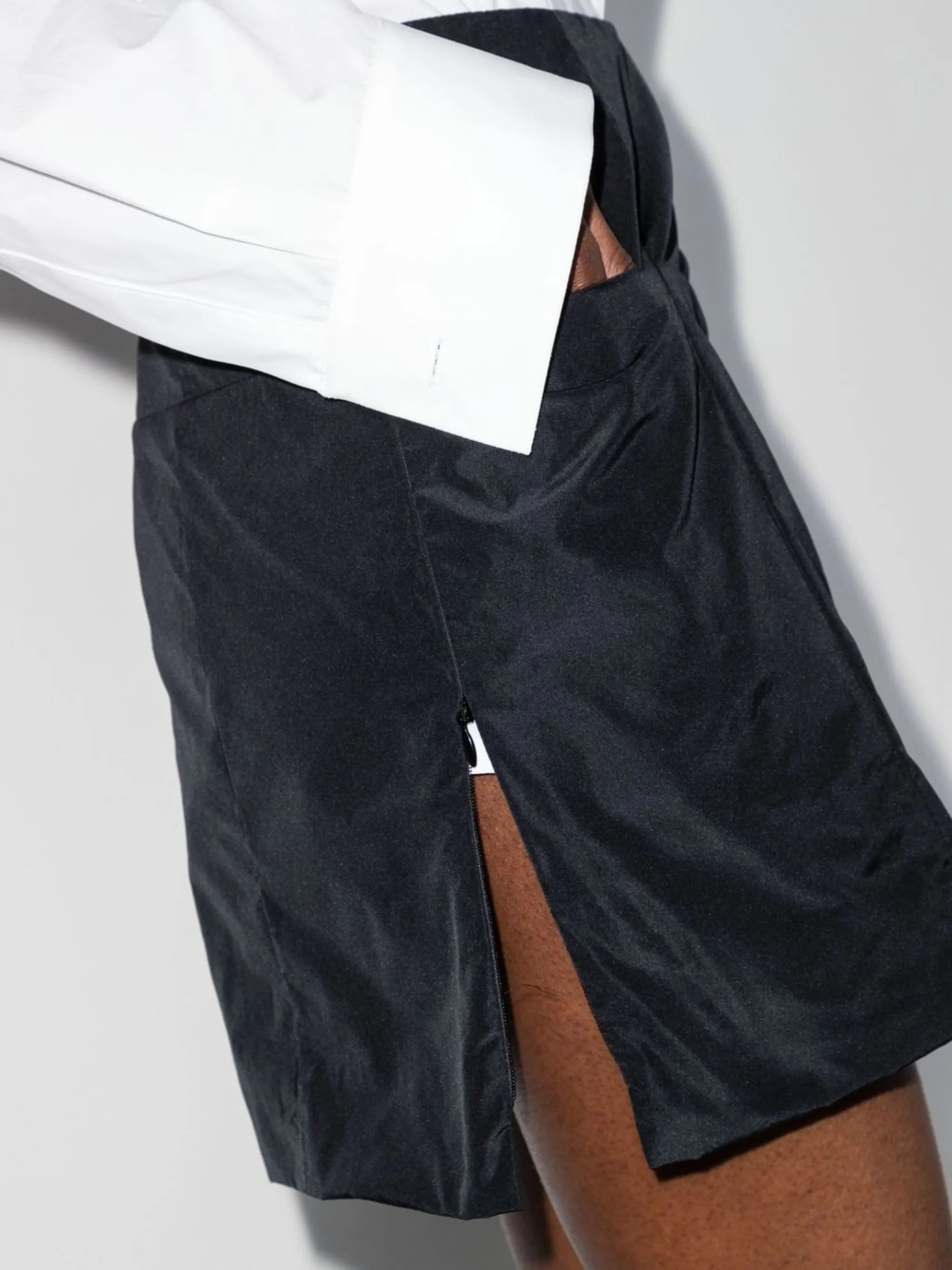 side-zip fitted miniskirt
