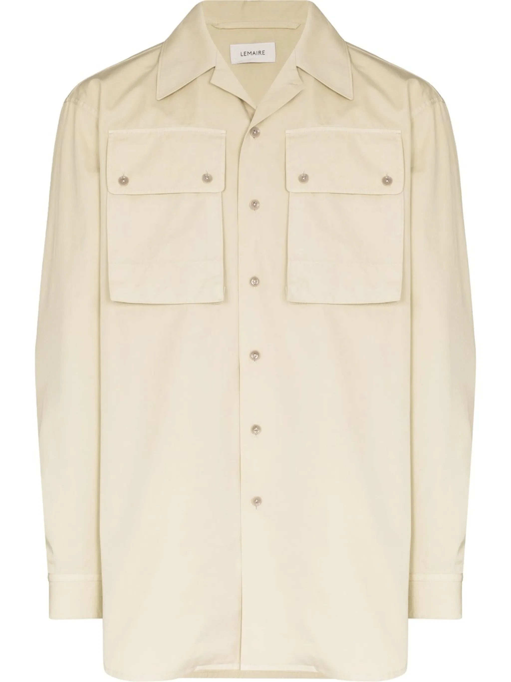 flap-pocket cotton shirt