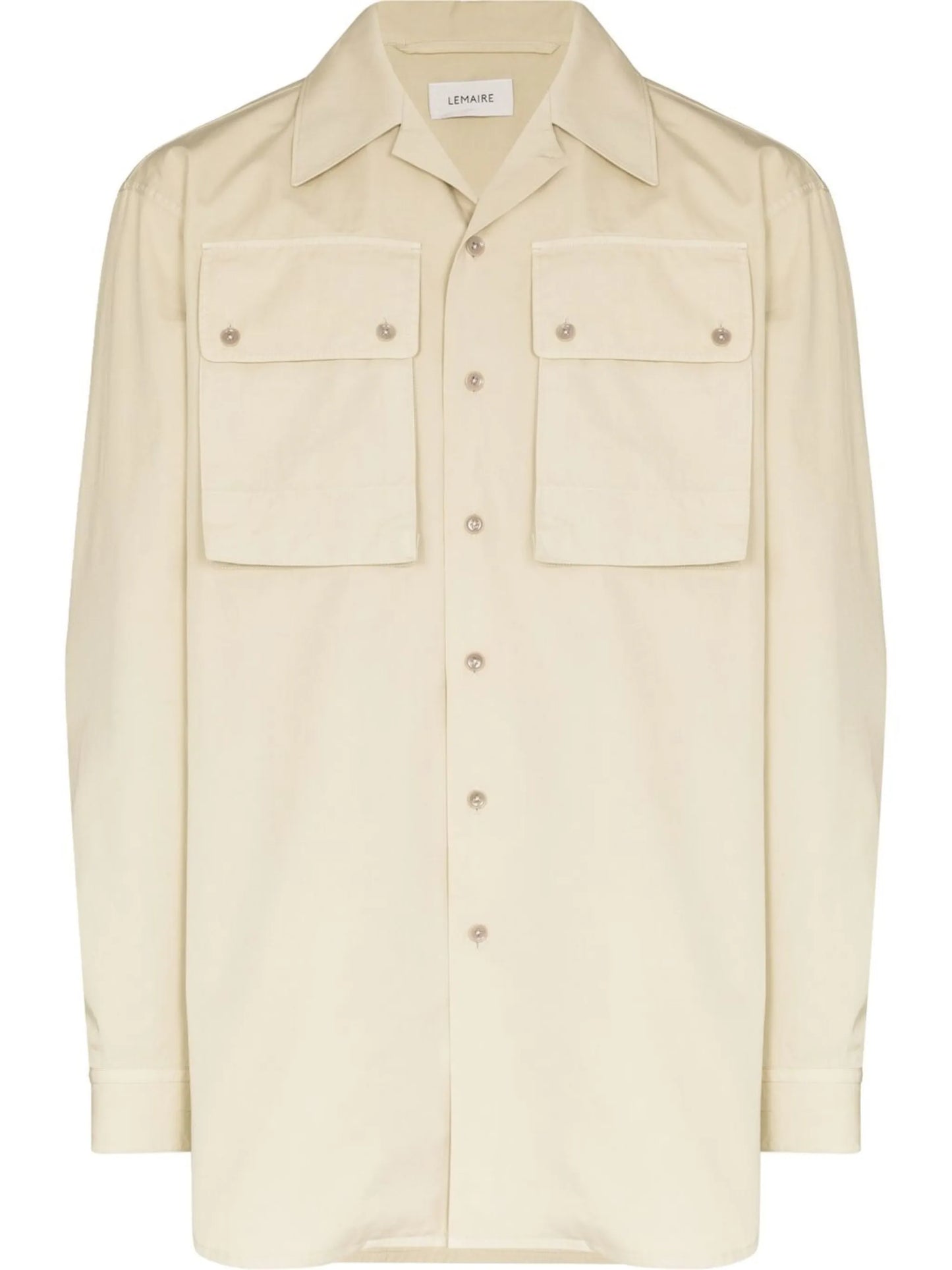 flap-pocket cotton shirt