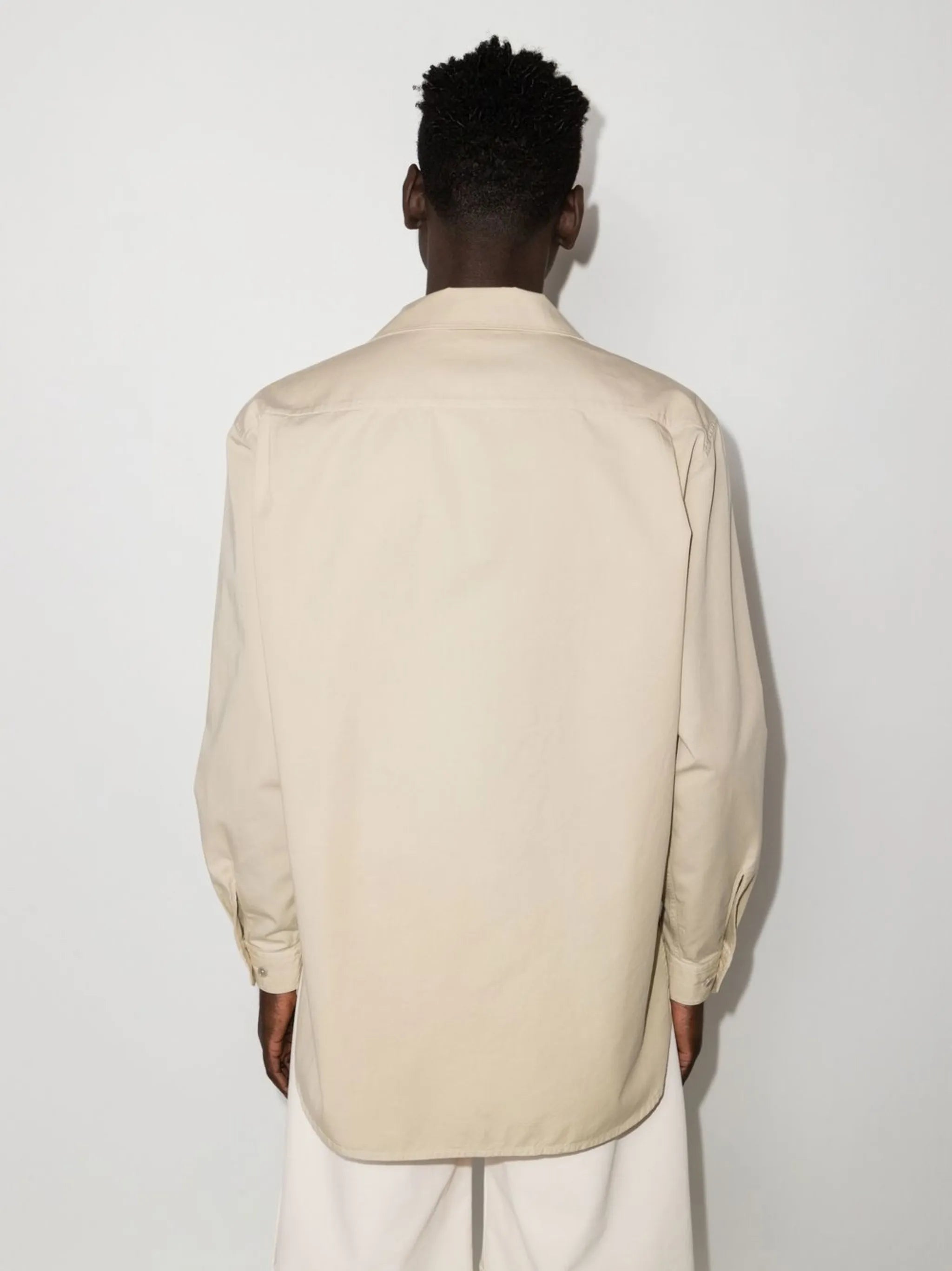 flap-pocket cotton shirt