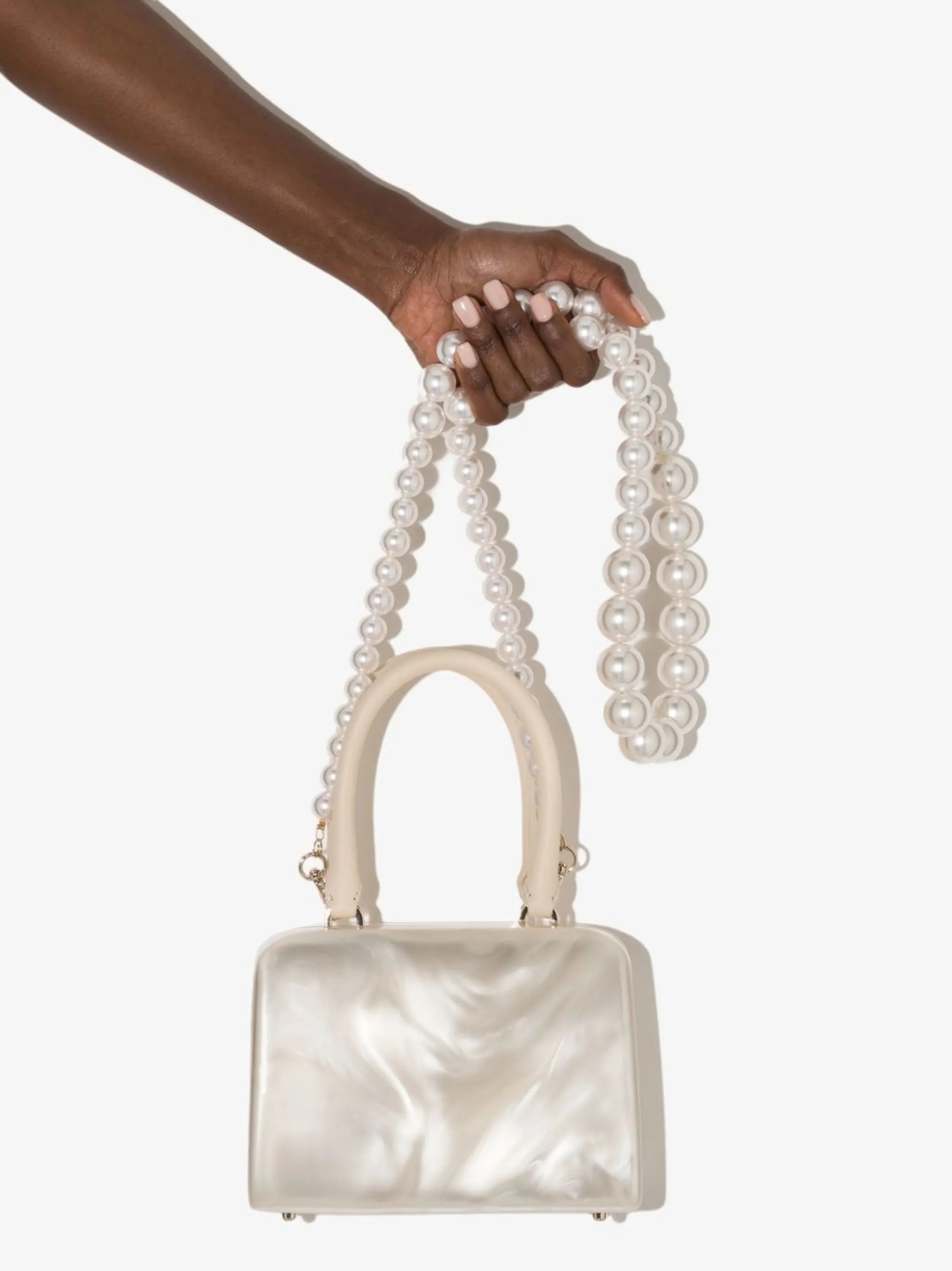 mini pearl-effect case bag