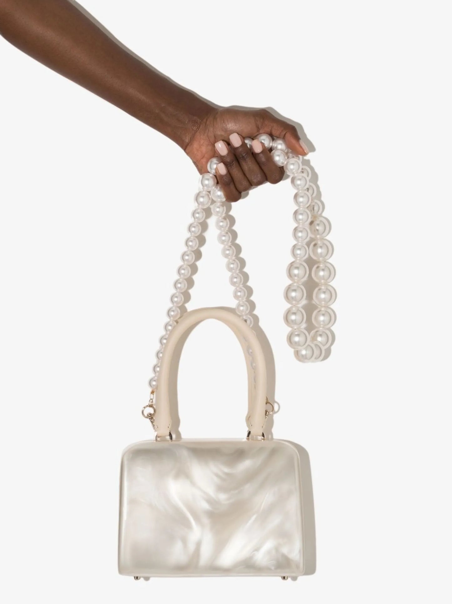 mini pearl-effect case bag