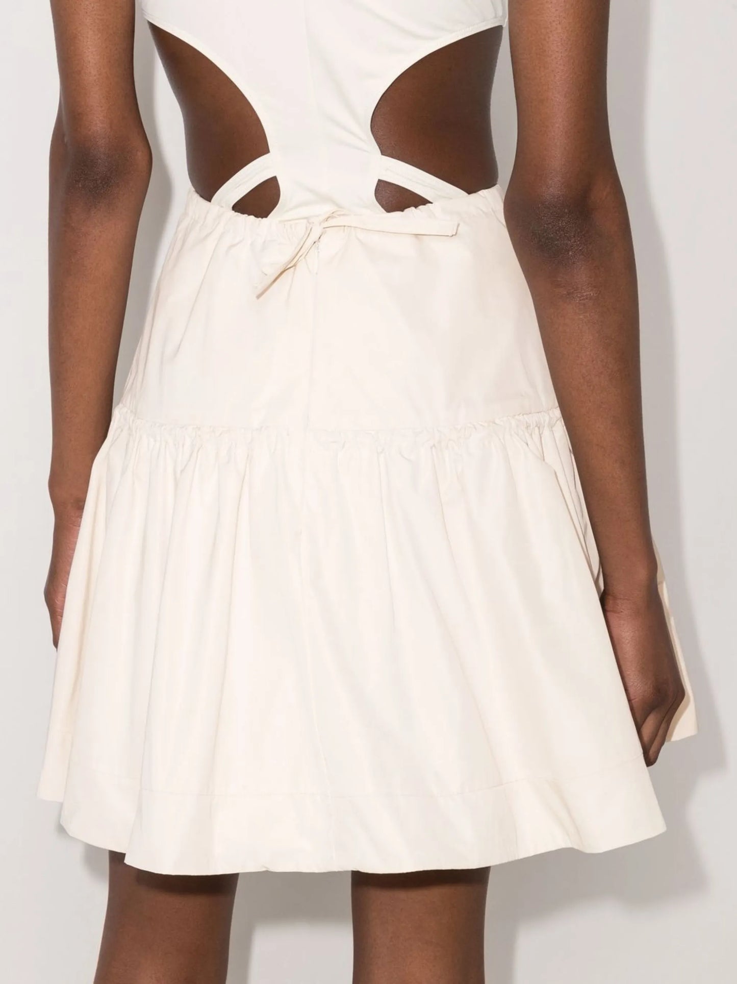 Parachute drawstring mini skirt