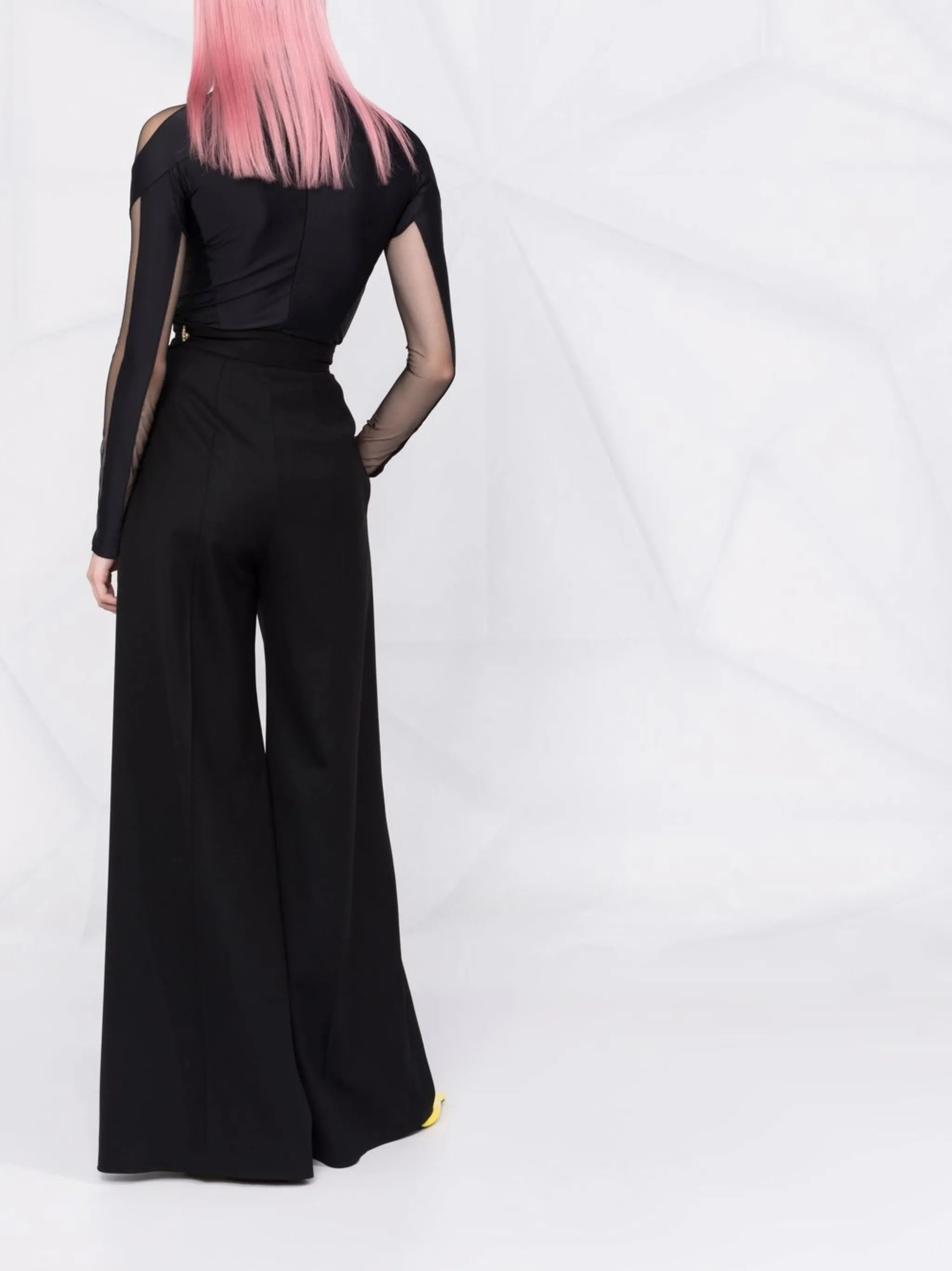 illusion-neck panelled bodysuit