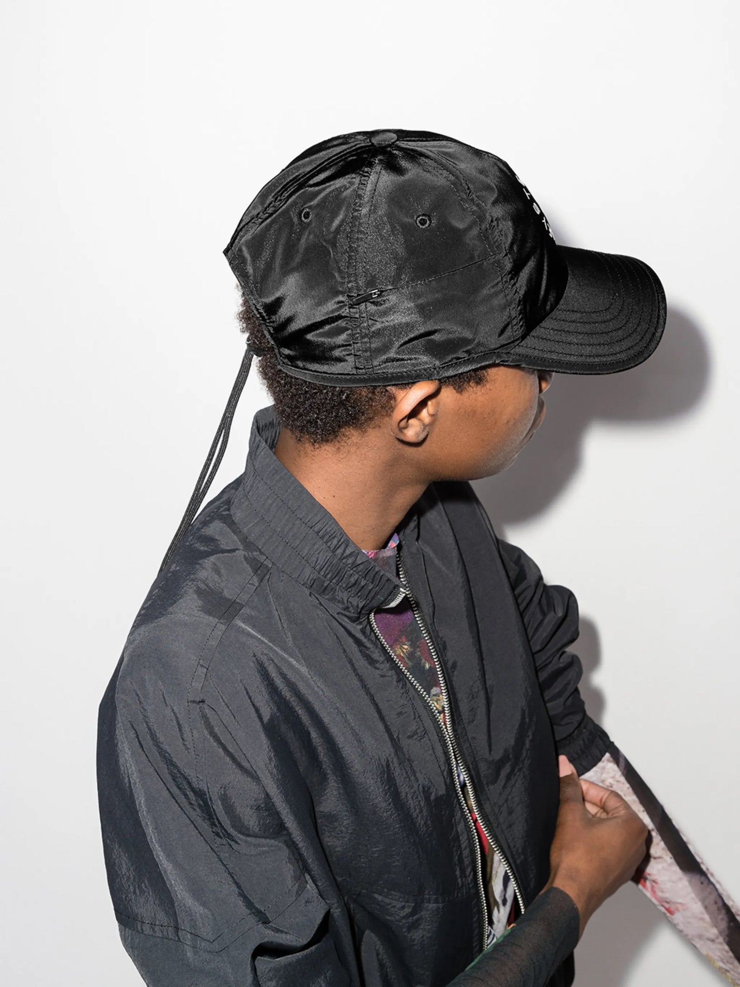 logo print drawstring baseball cap