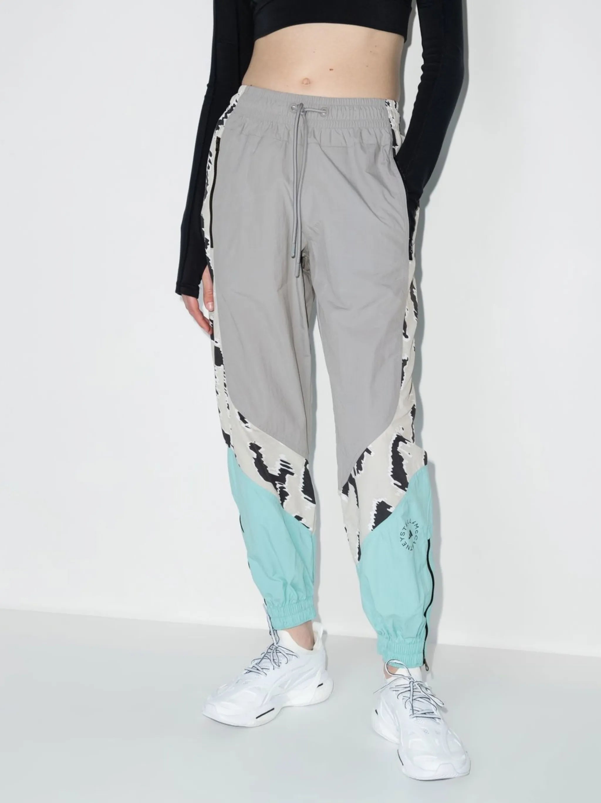 graphic-print cropped track pants
