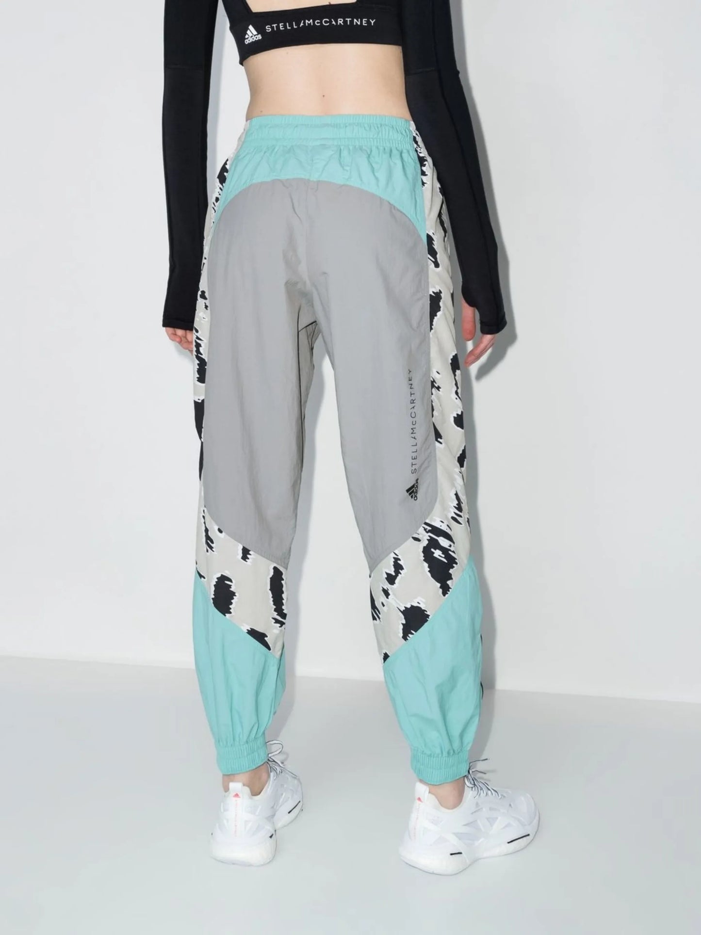 graphic-print cropped track pants