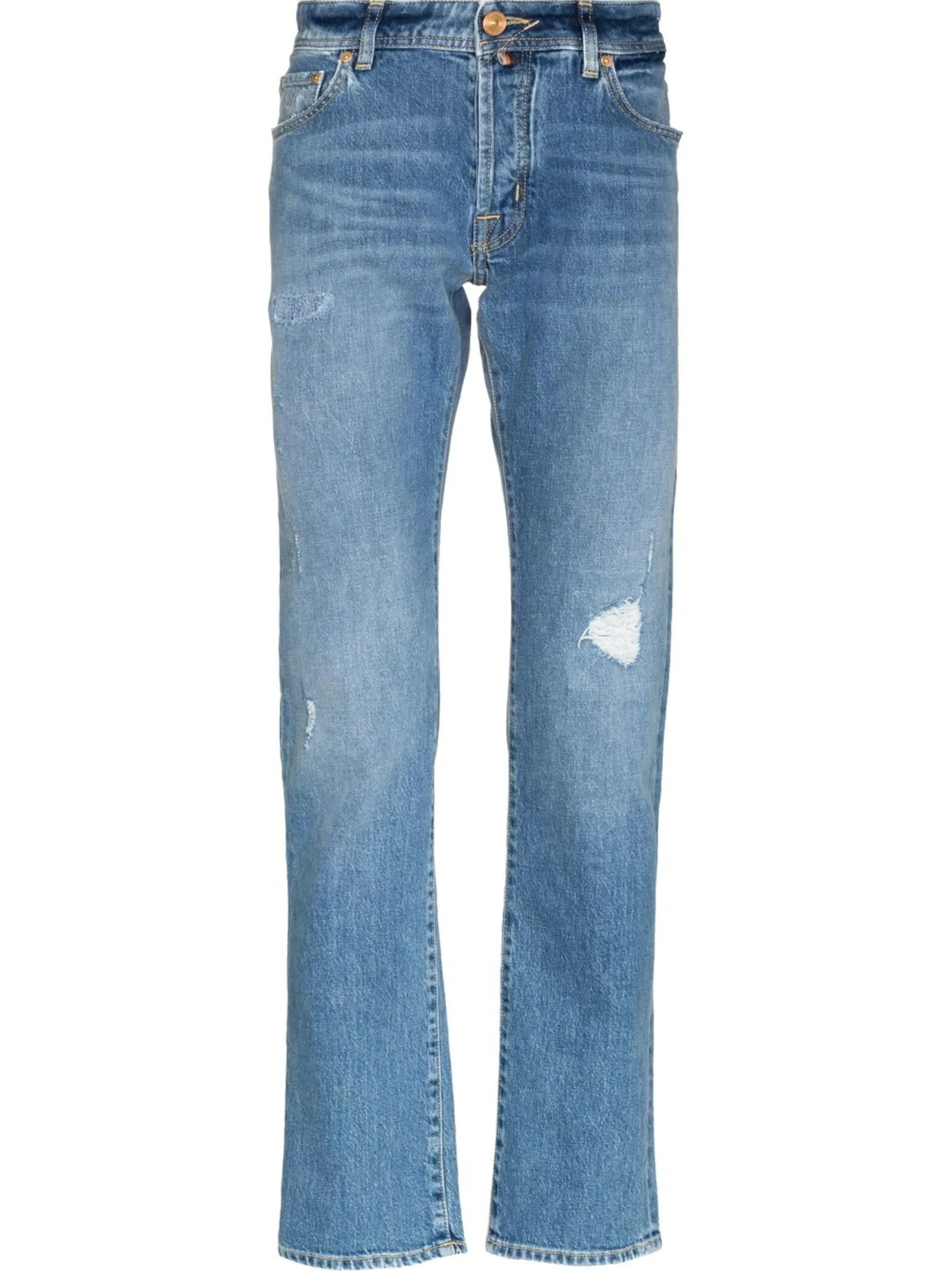 Nick distressed straight-leg jeans