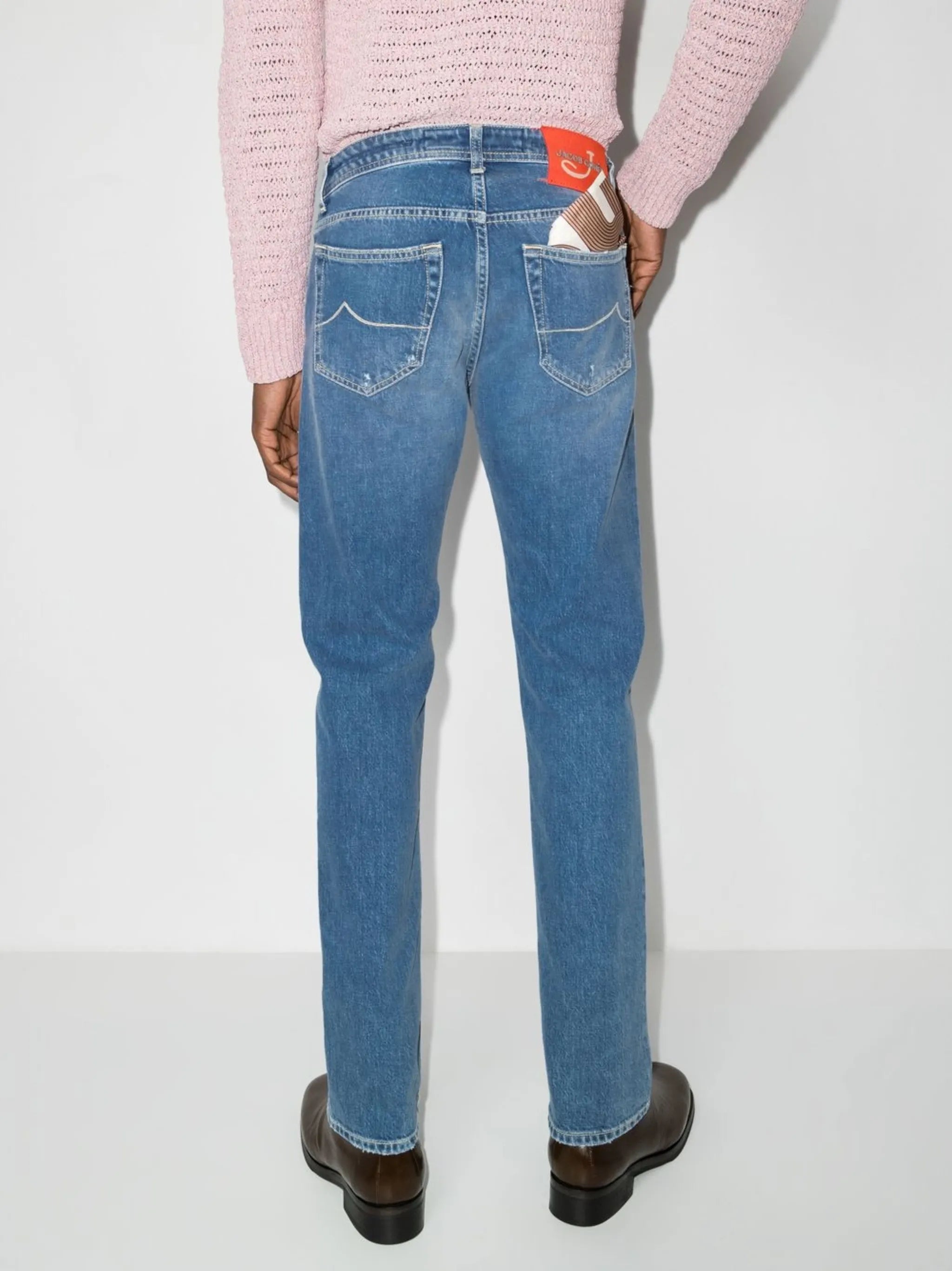Nick distressed straight-leg jeans