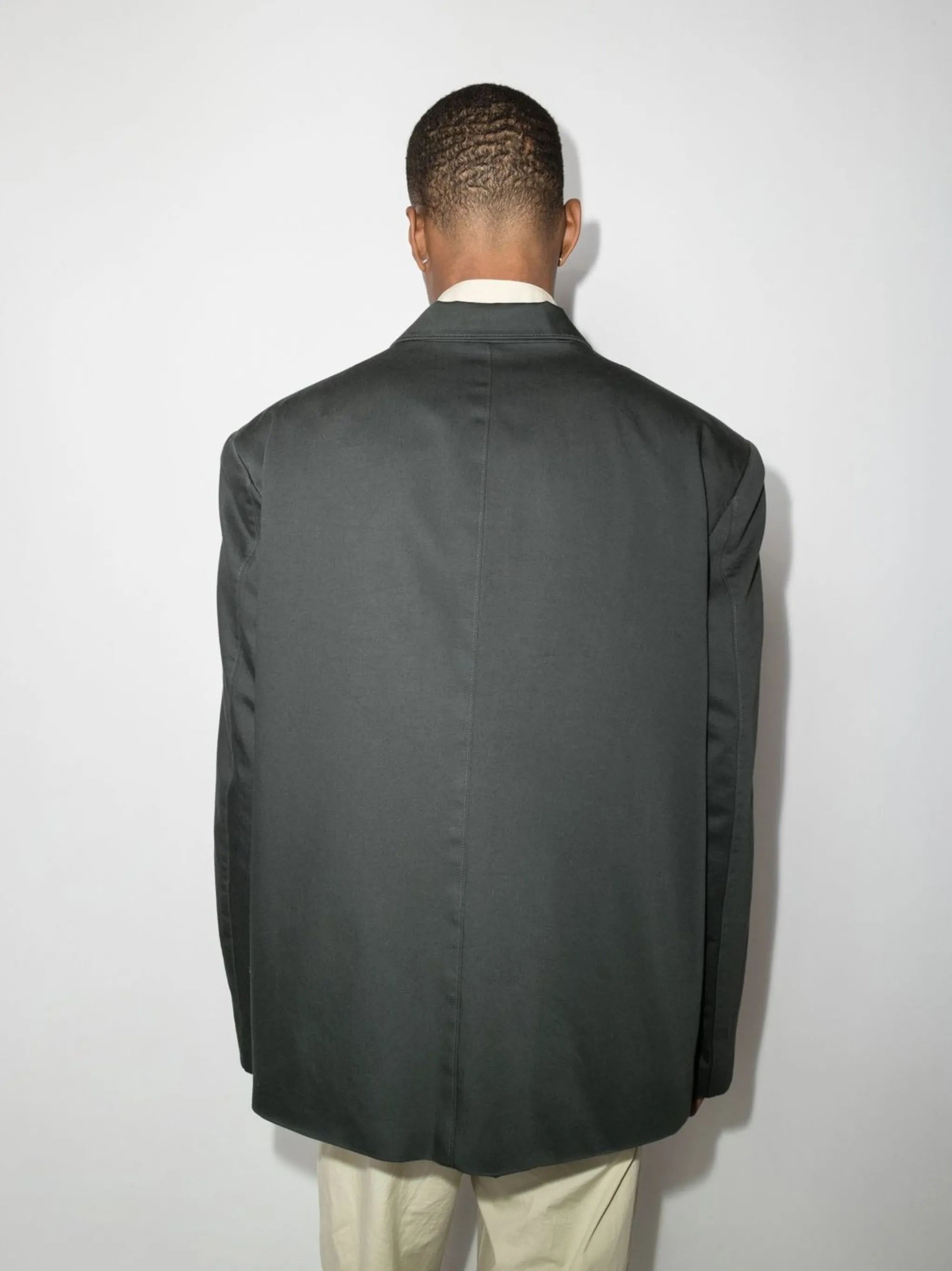 single-breasted cotton blazer