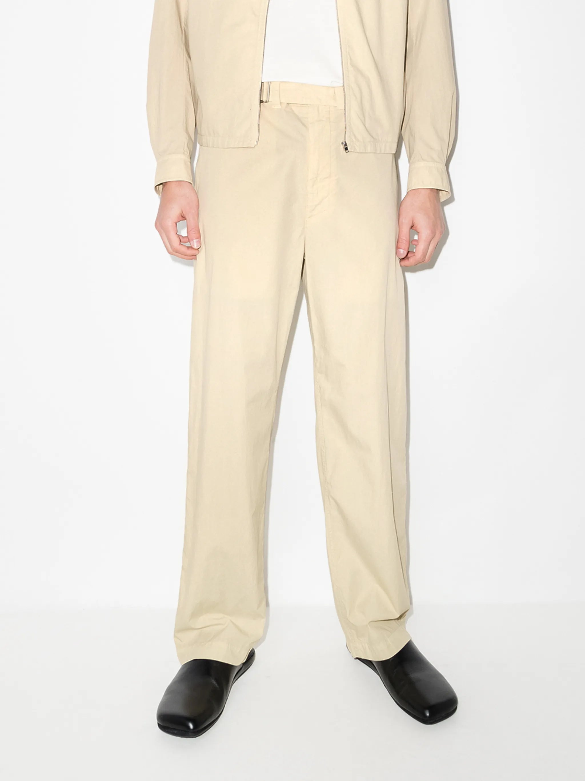 belted wide-leg trousers