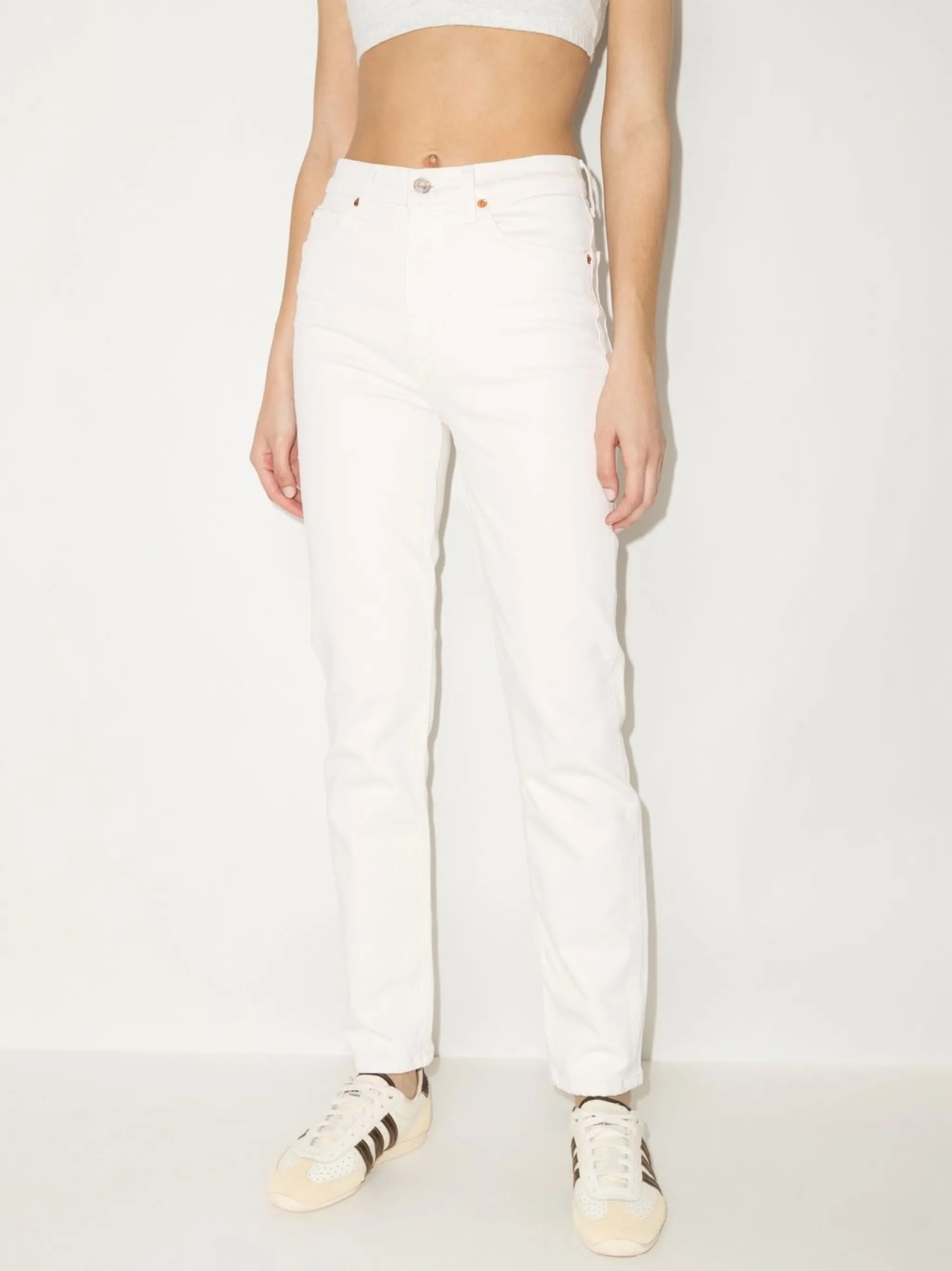 high-rise straight-leg jeans