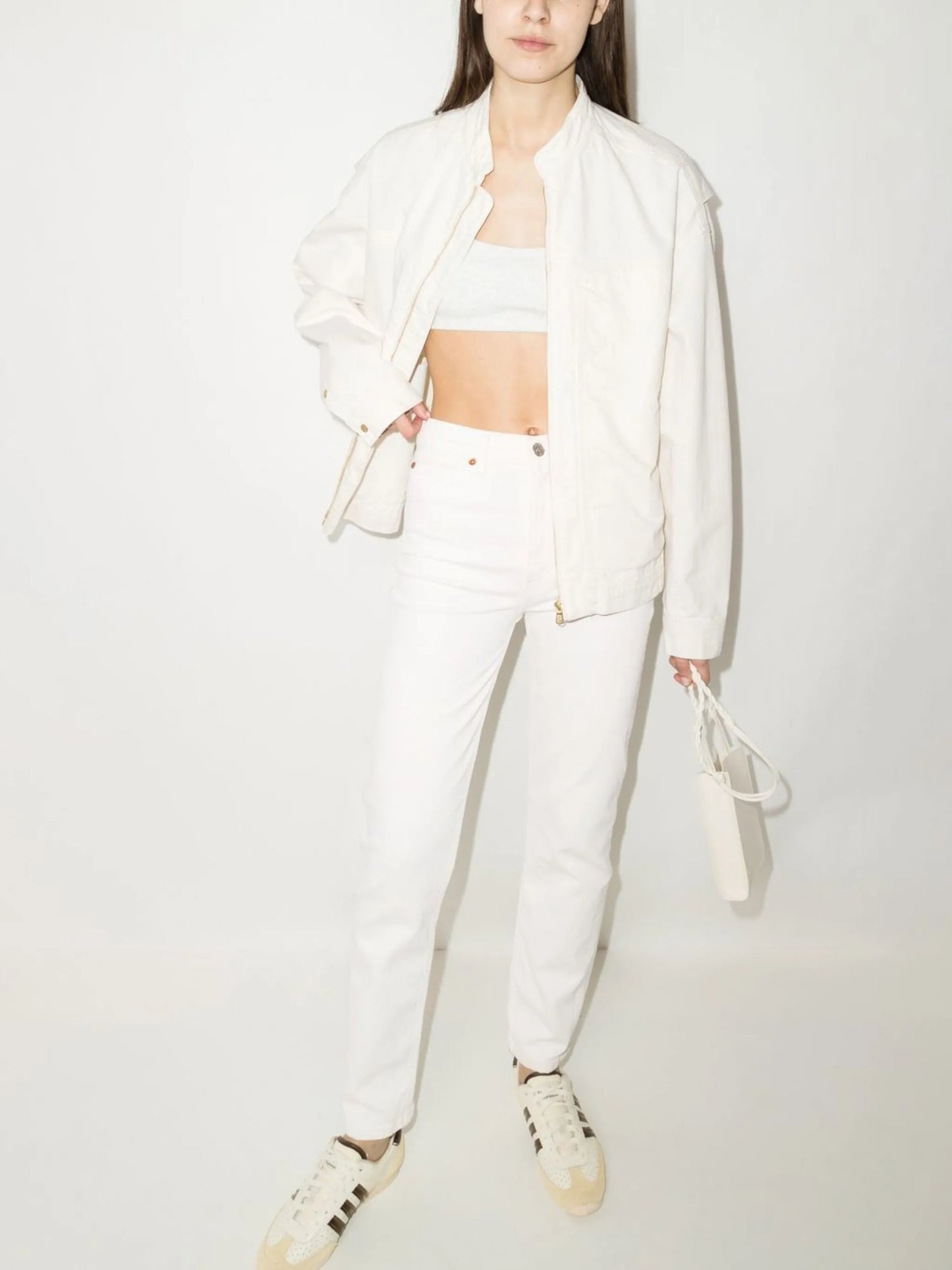 high-rise straight-leg jeans