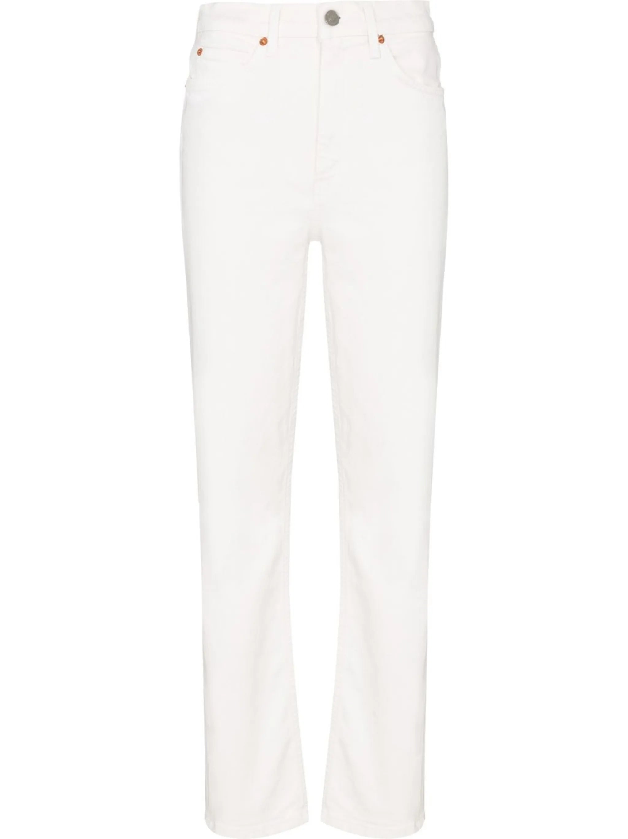 high-rise straight-leg jeans