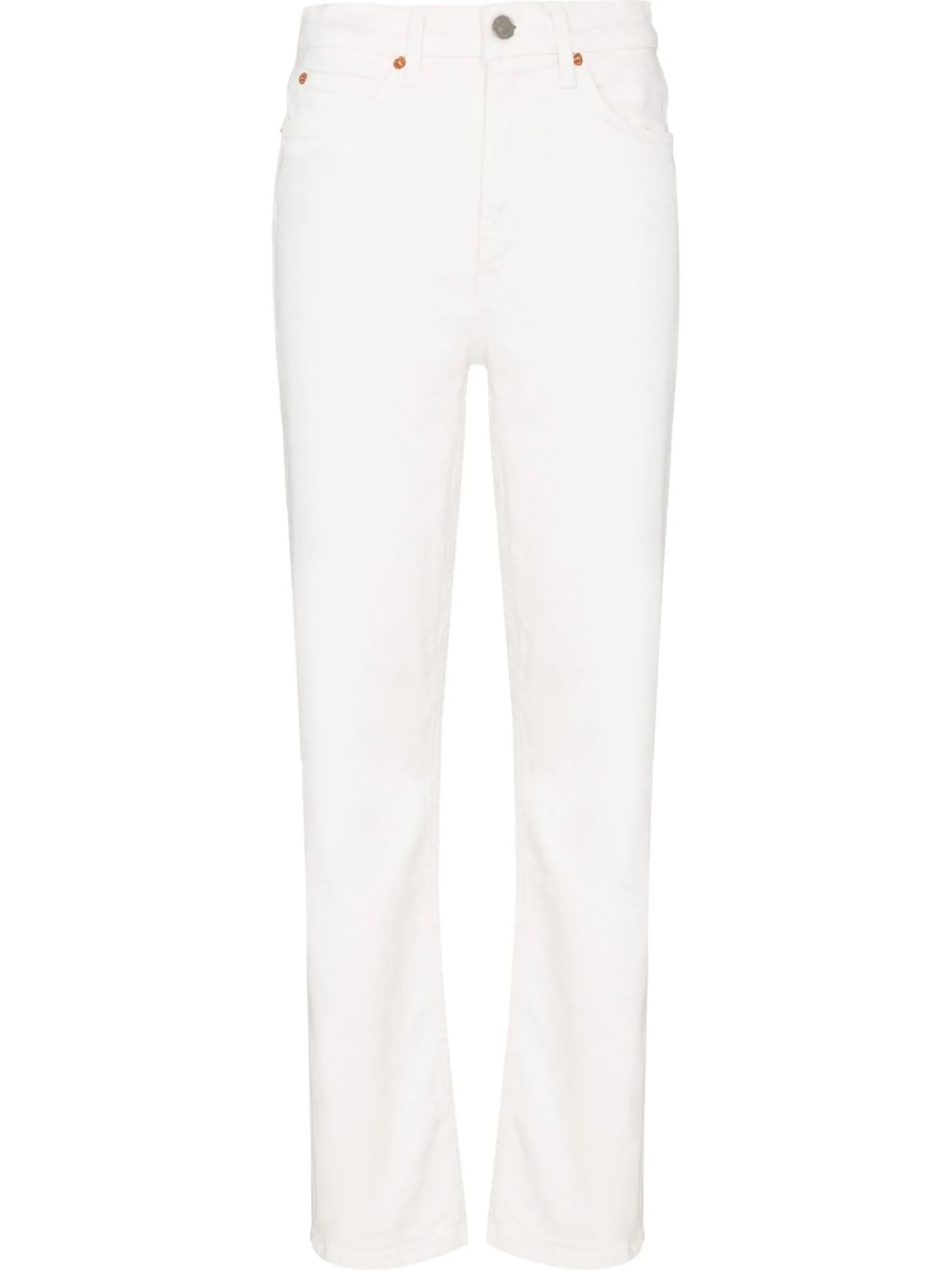high-rise straight-leg jeans