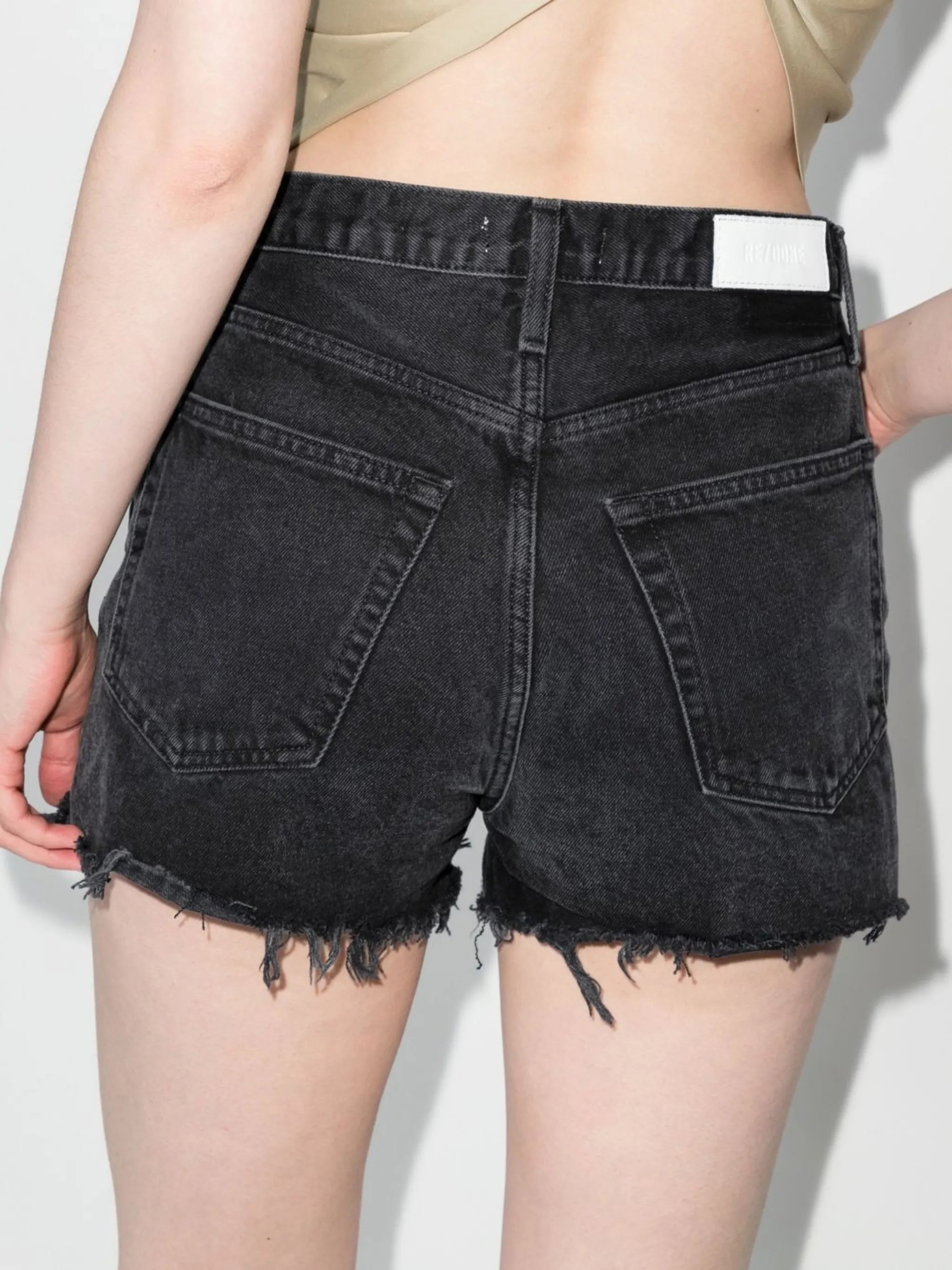 high-rise denim shorts