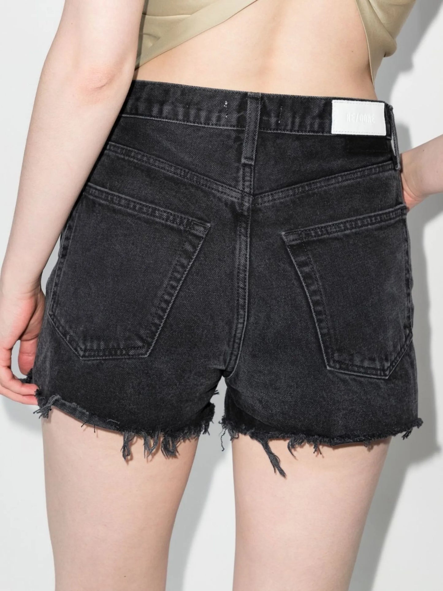 high-rise denim shorts