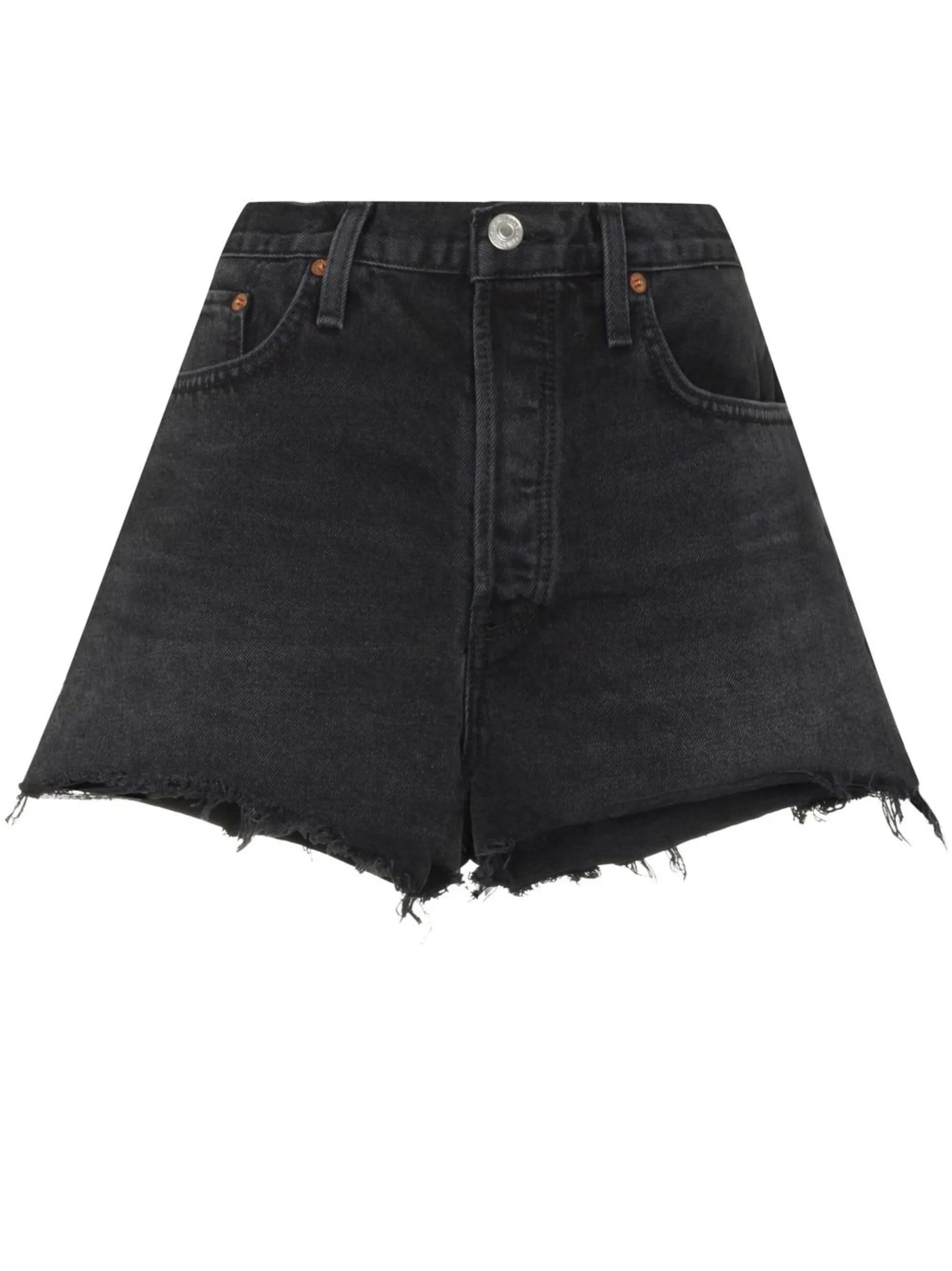 high-rise denim shorts