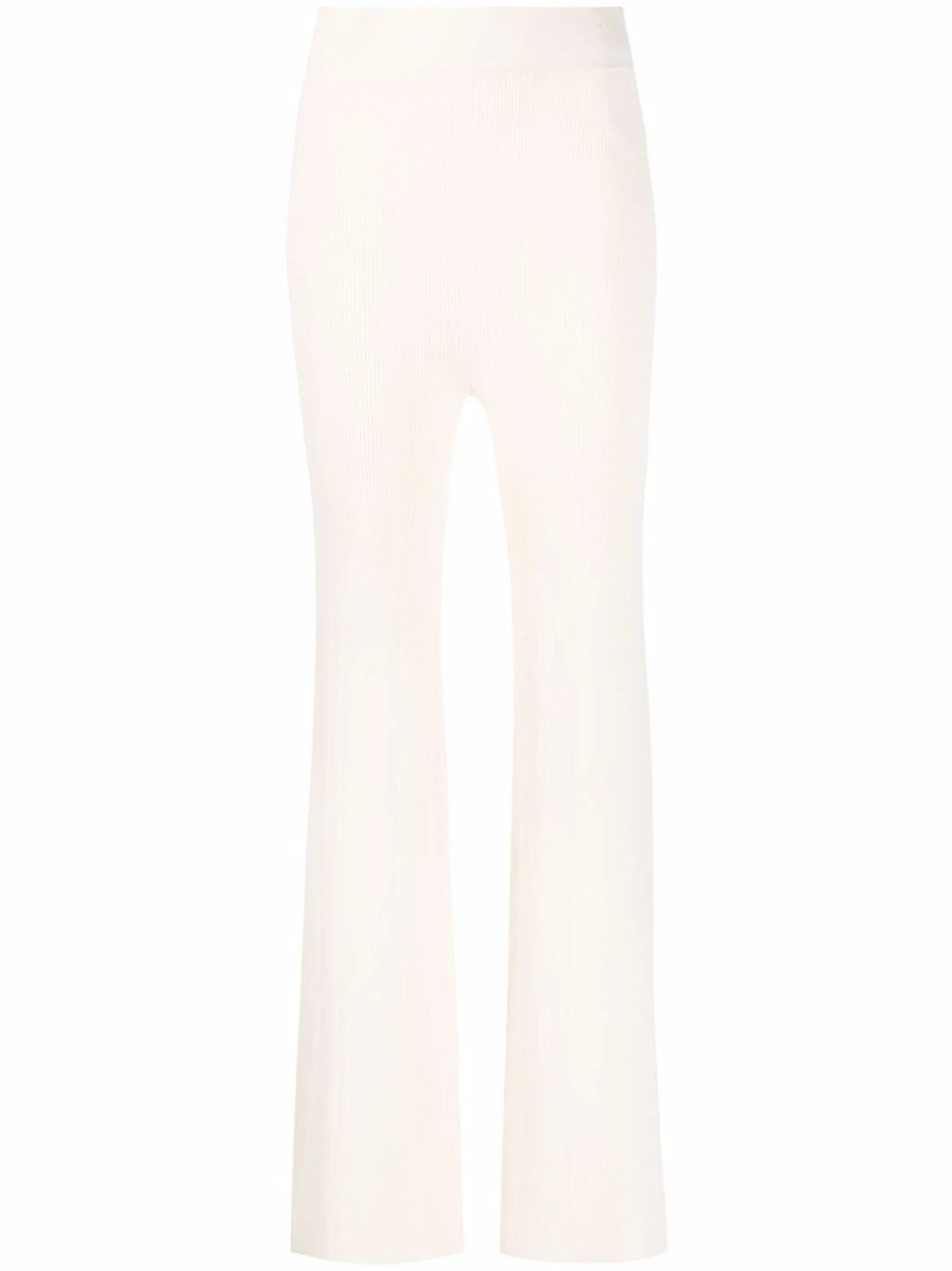 fine-ribbed flared trousers