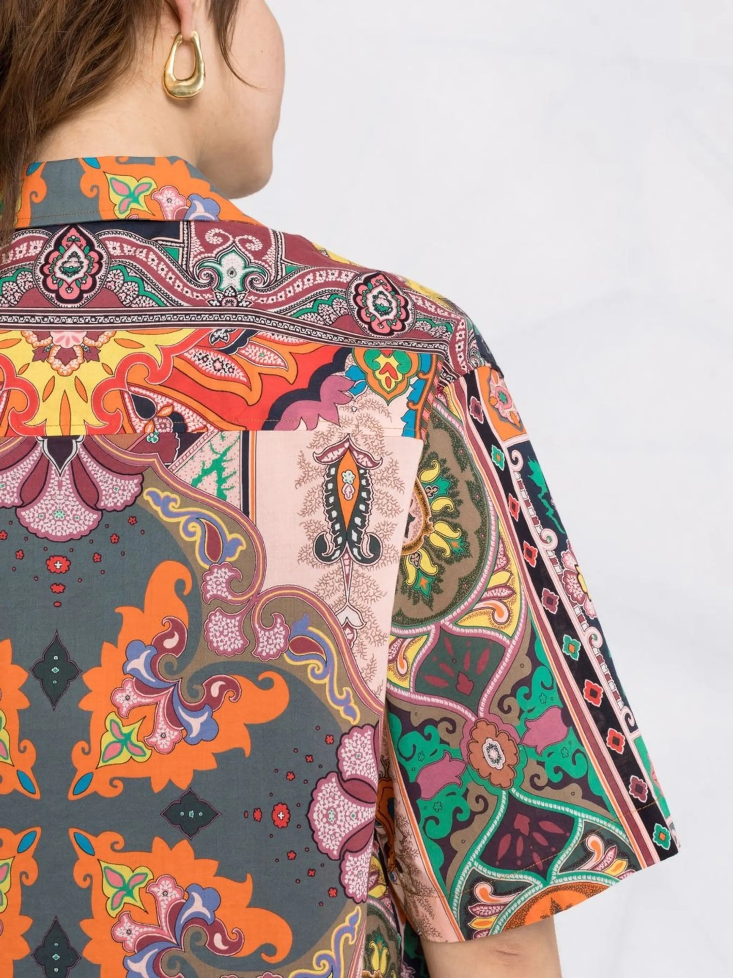 paisley pattern camp collar shirt