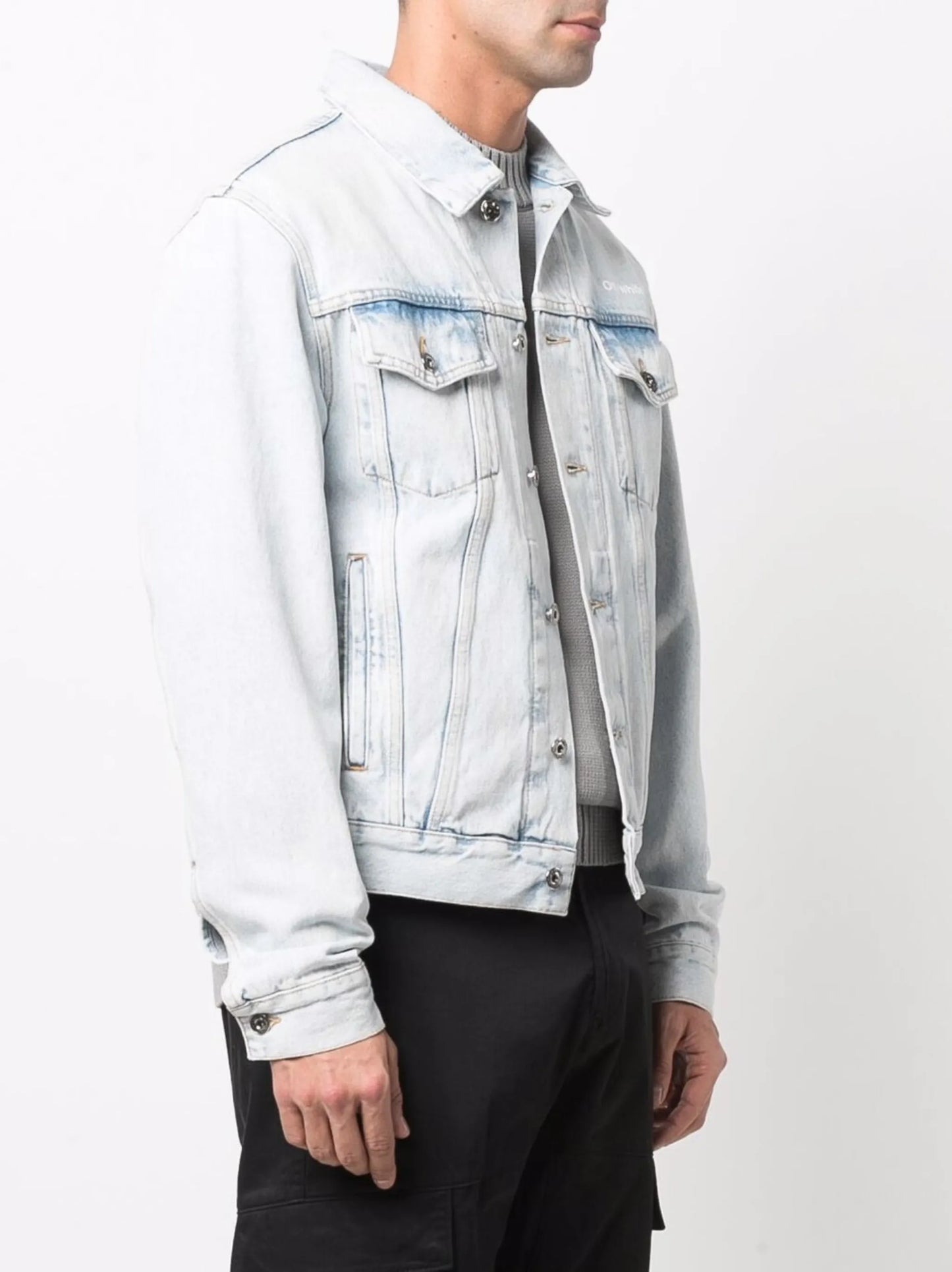 bleached-effect denim jacket