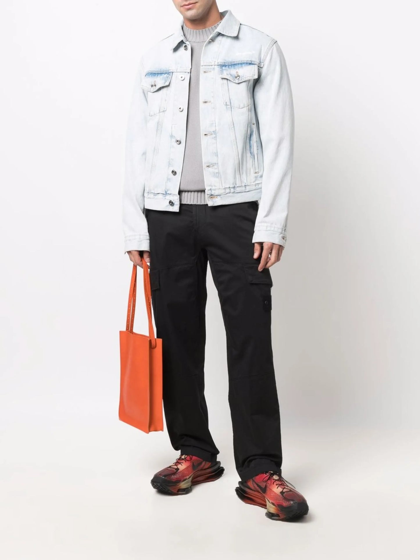 bleached-effect denim jacket