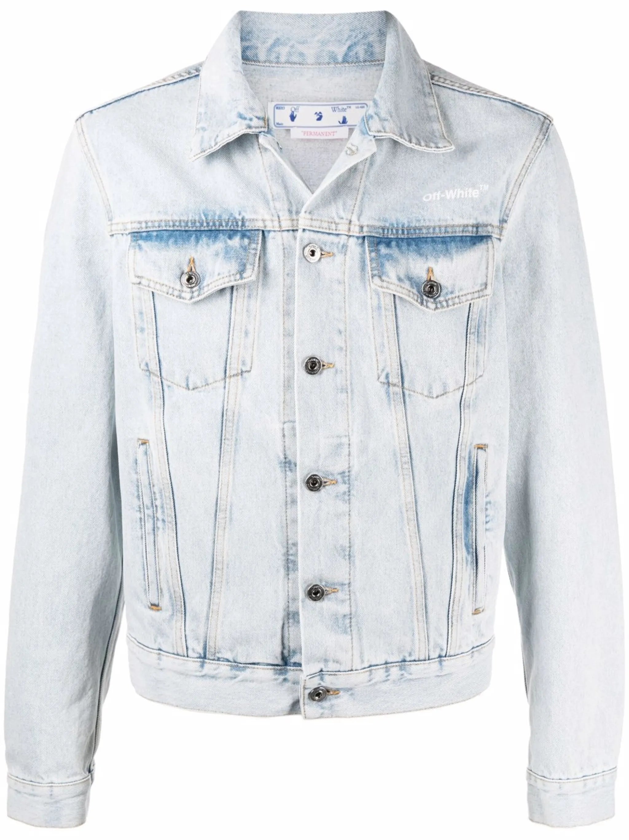 bleached-effect denim jacket