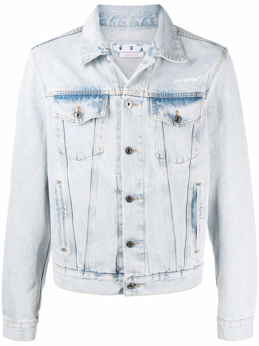 bleached-effect denim jacket
