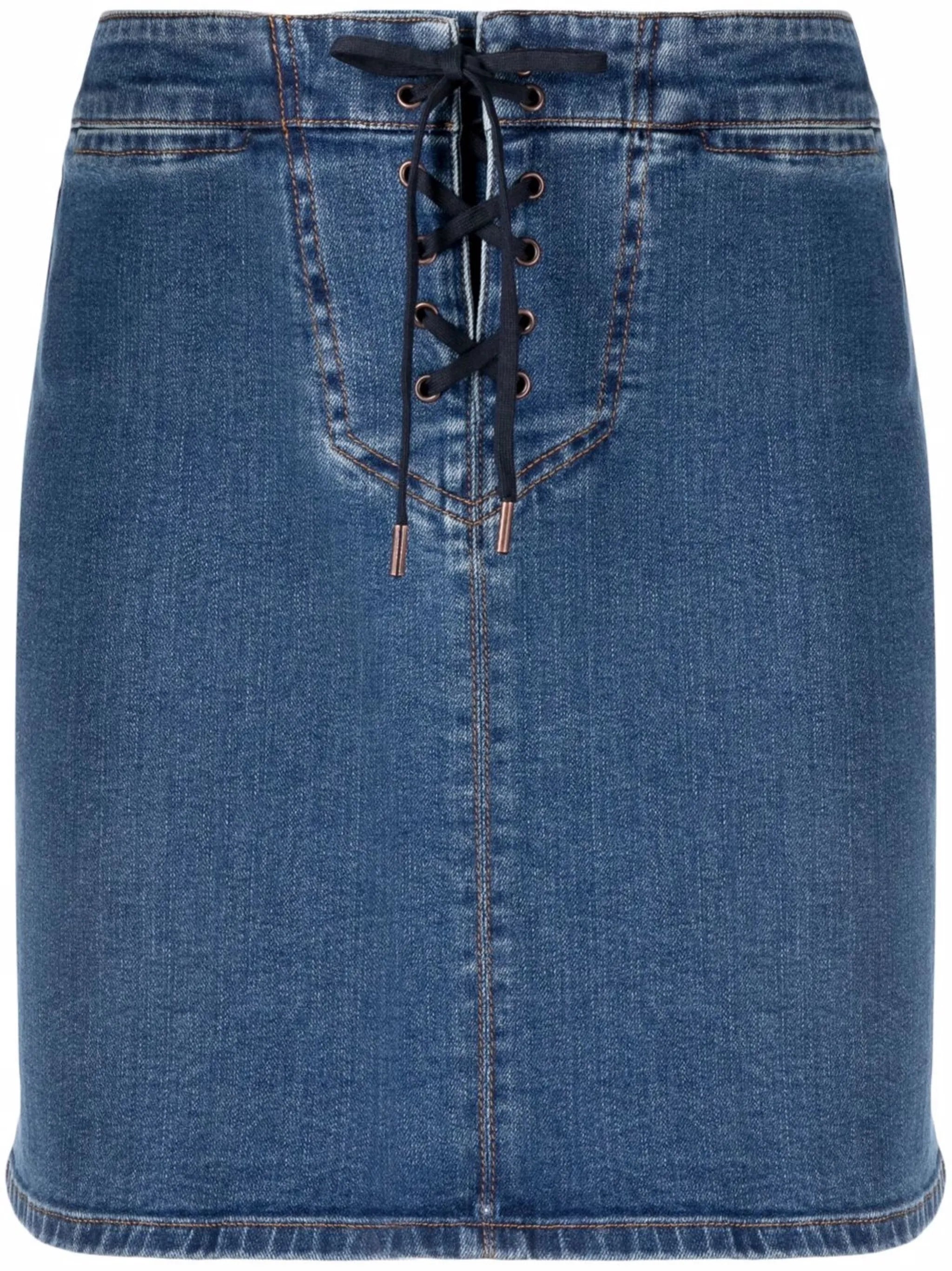lace-up denim skirt