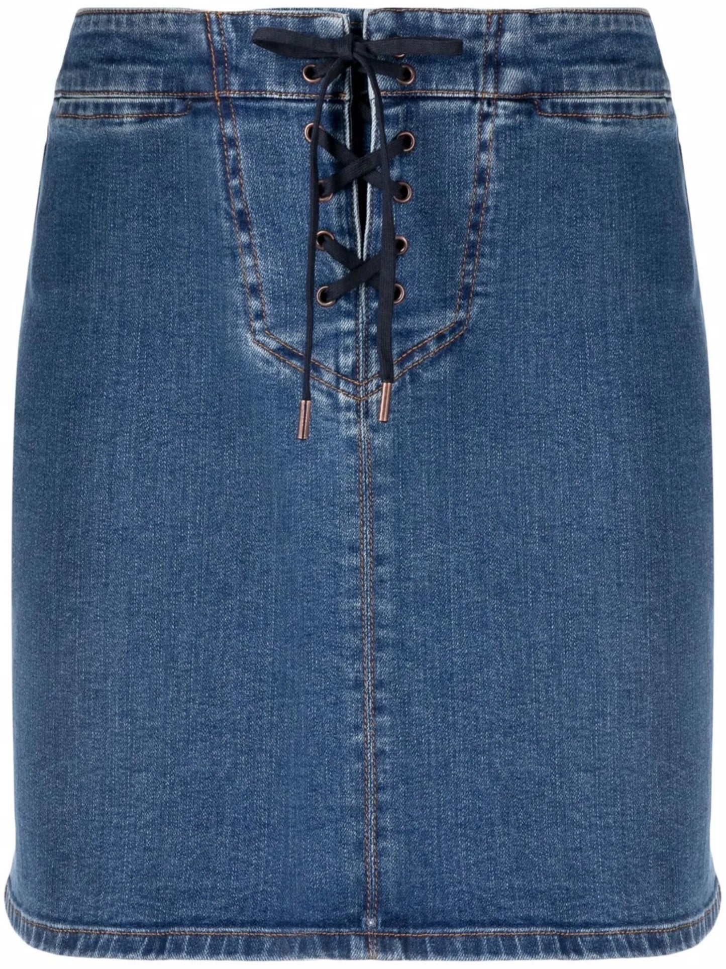 lace-up denim skirt