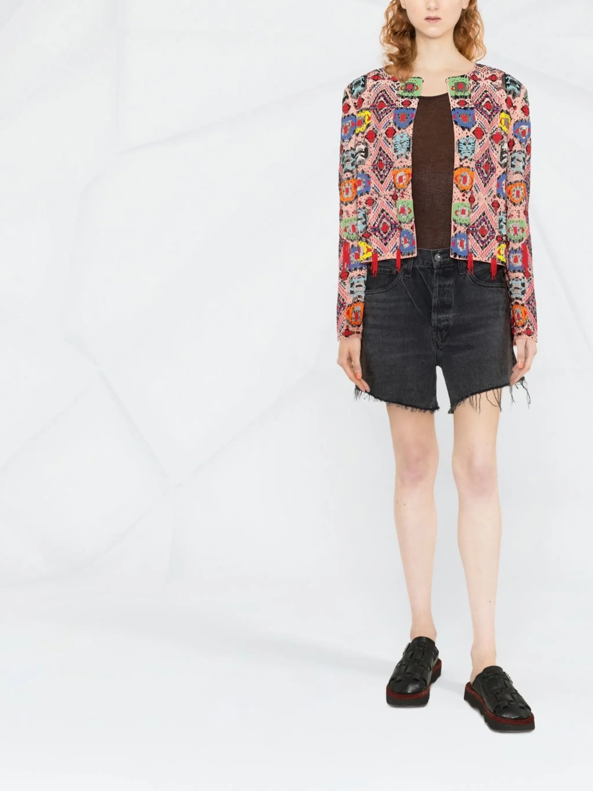 cropped embroidered jacket