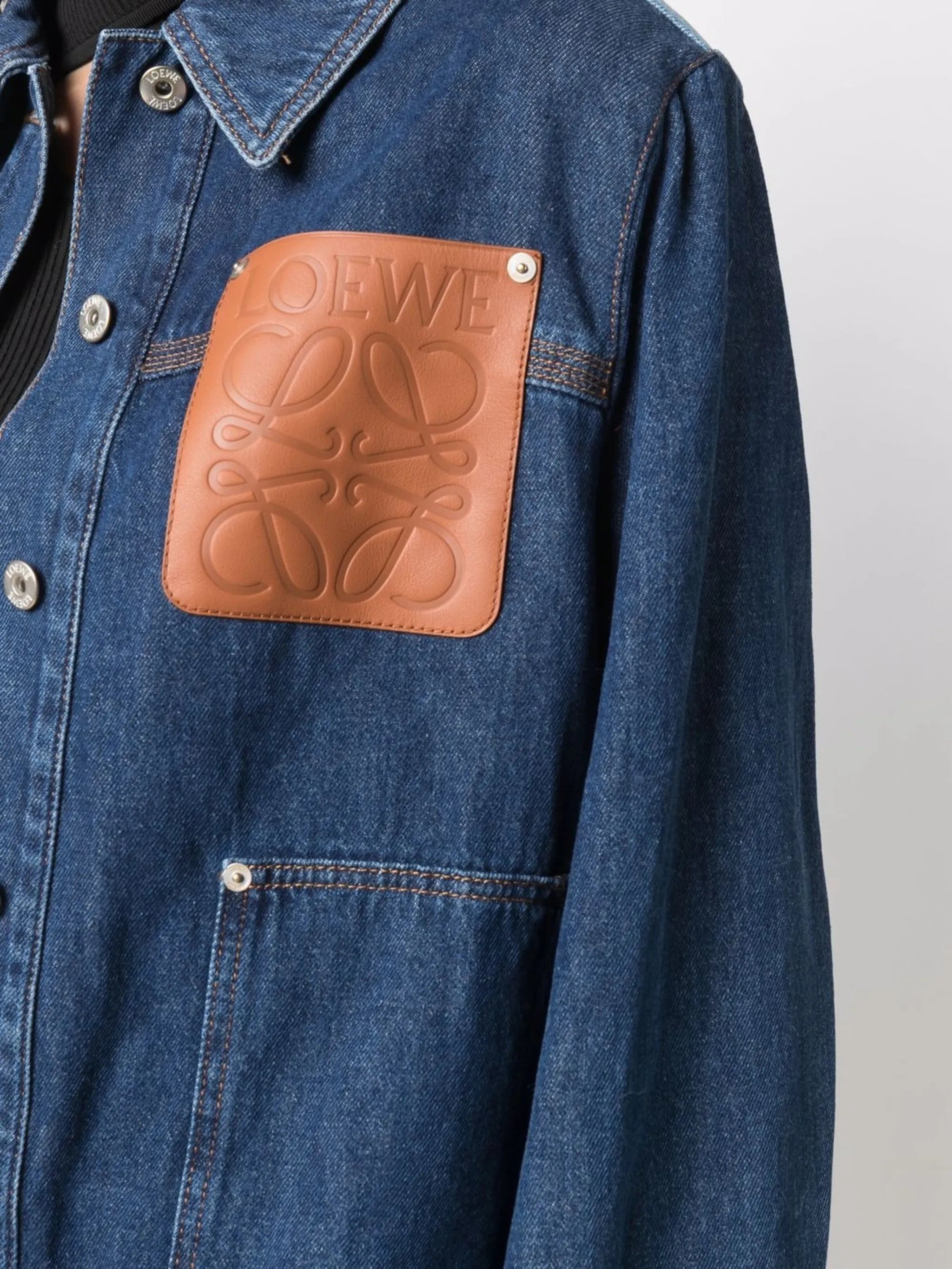 Workwear logo debossed denim jacket