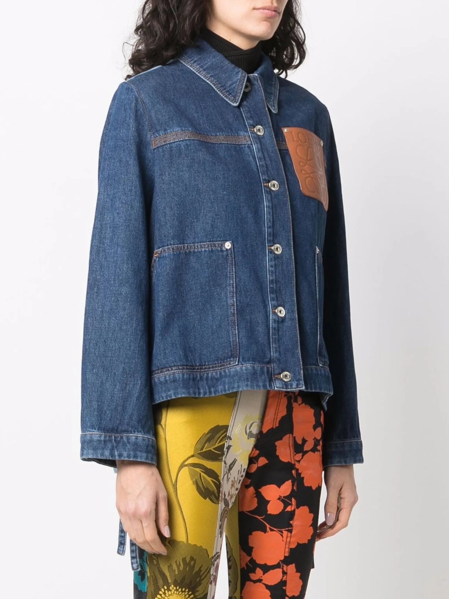 Workwear logo debossed denim jacket