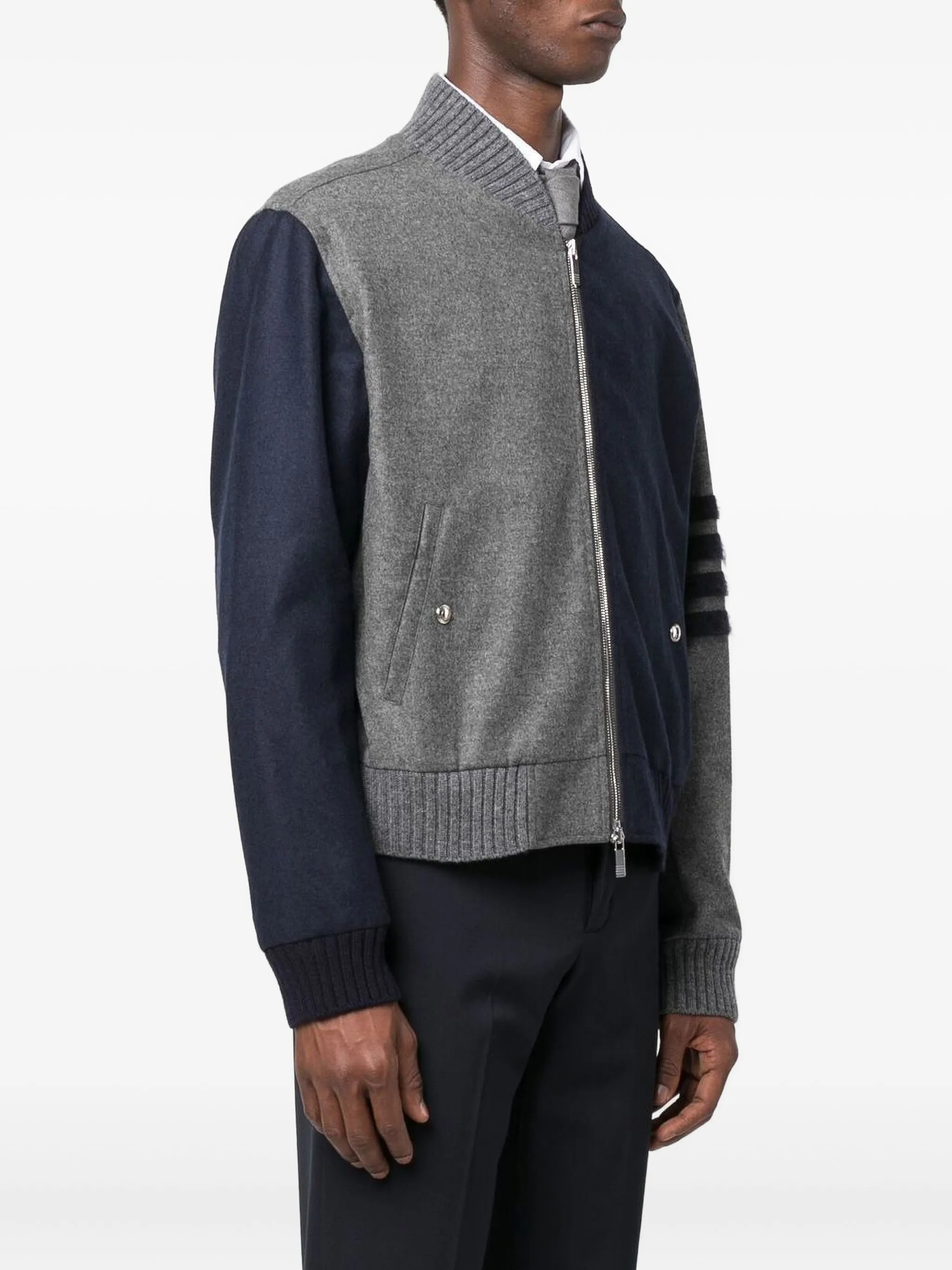 multi-panel zip-fastening jacket