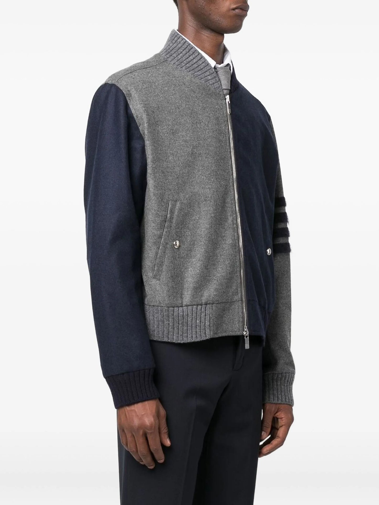 multi-panel zip-fastening jacket