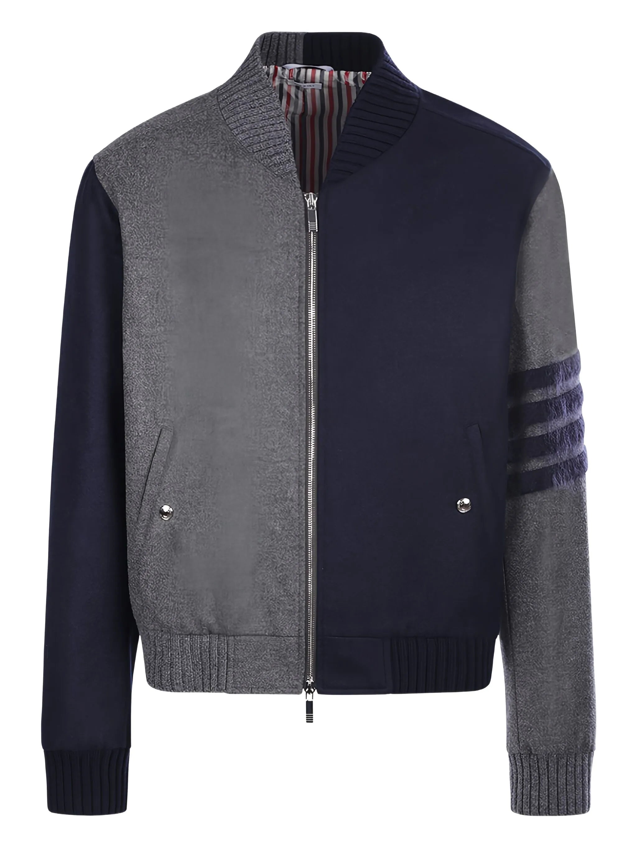 multi-panel zip-fastening jacket