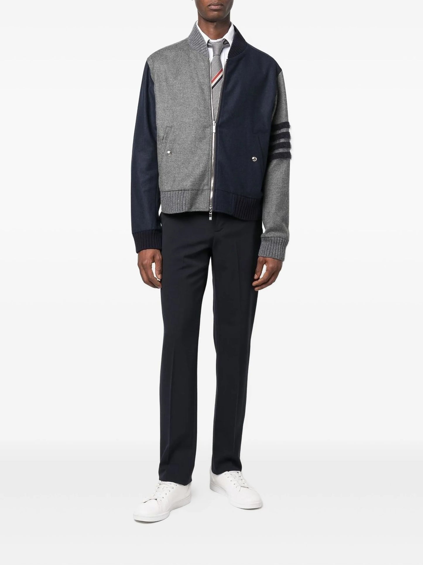 multi-panel zip-fastening jacket