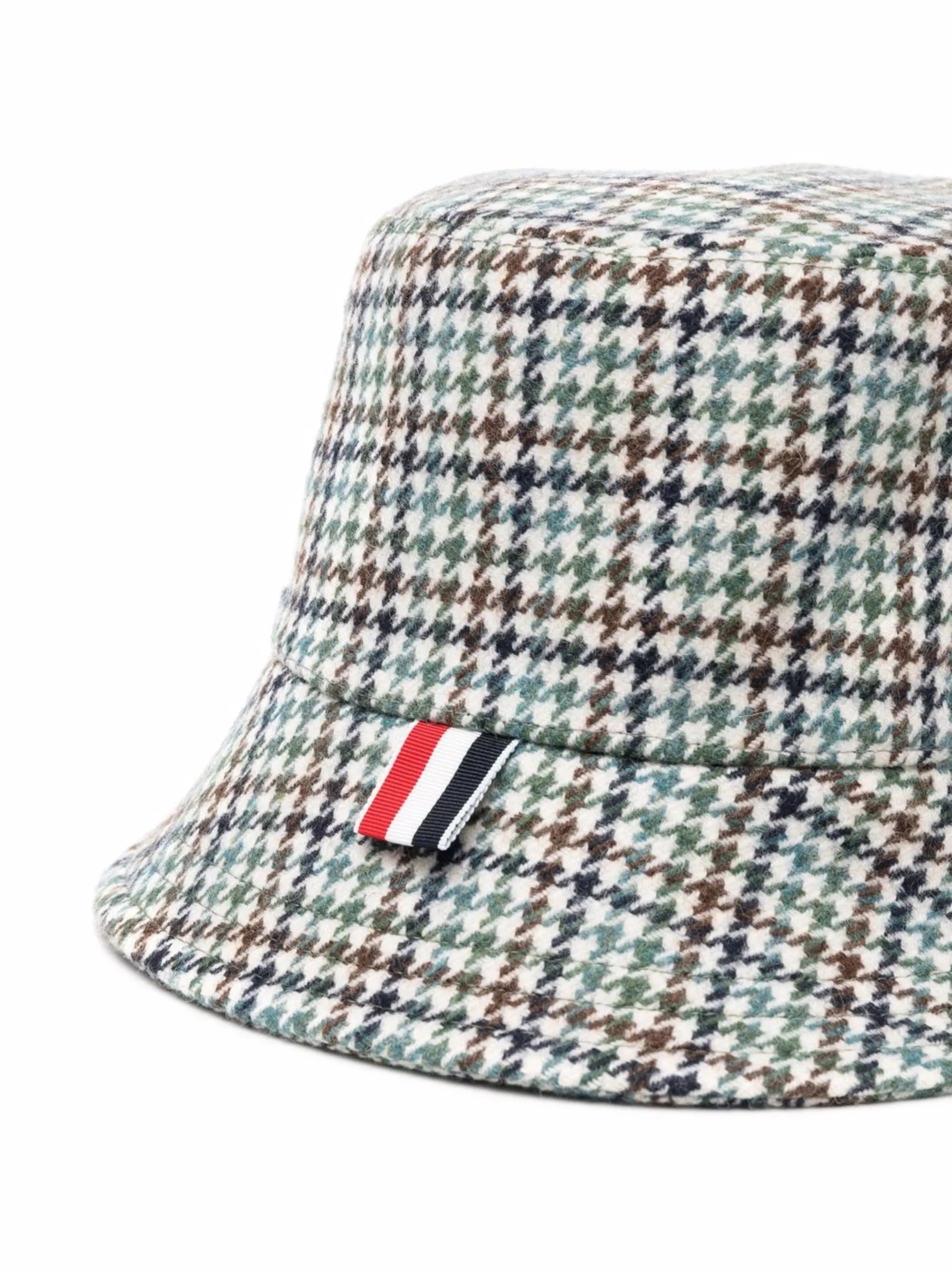 houndstooth name tag appliqué bucket hat