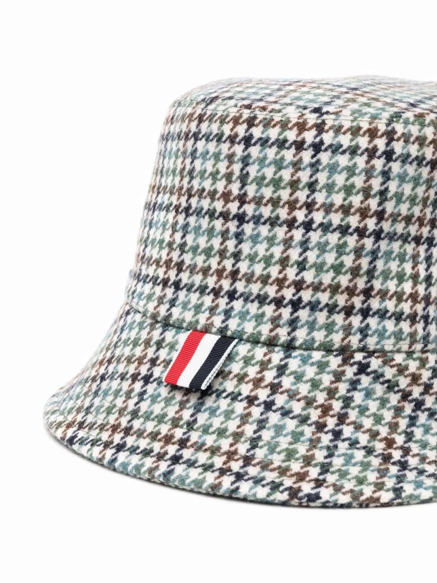 houndstooth name tag appliqué bucket hat