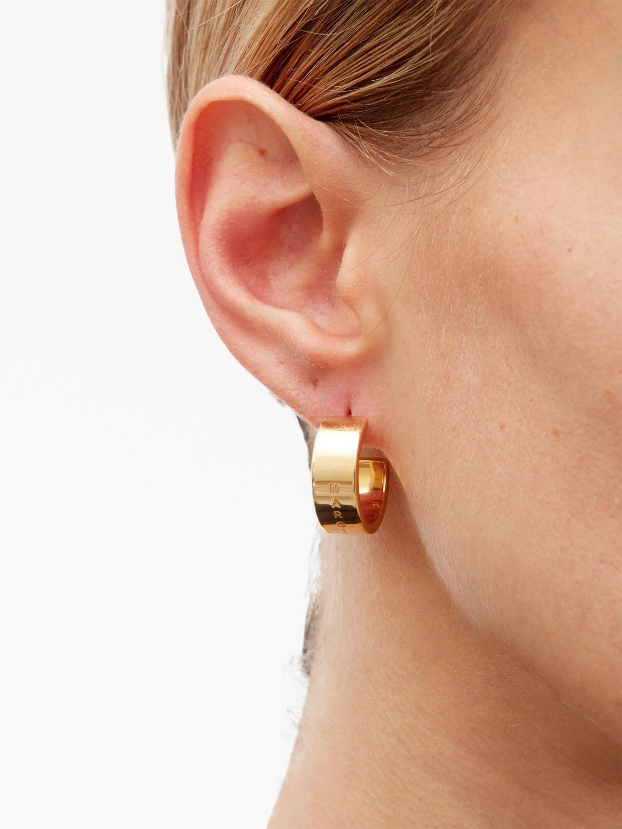 Minimal engraved hoop earrings