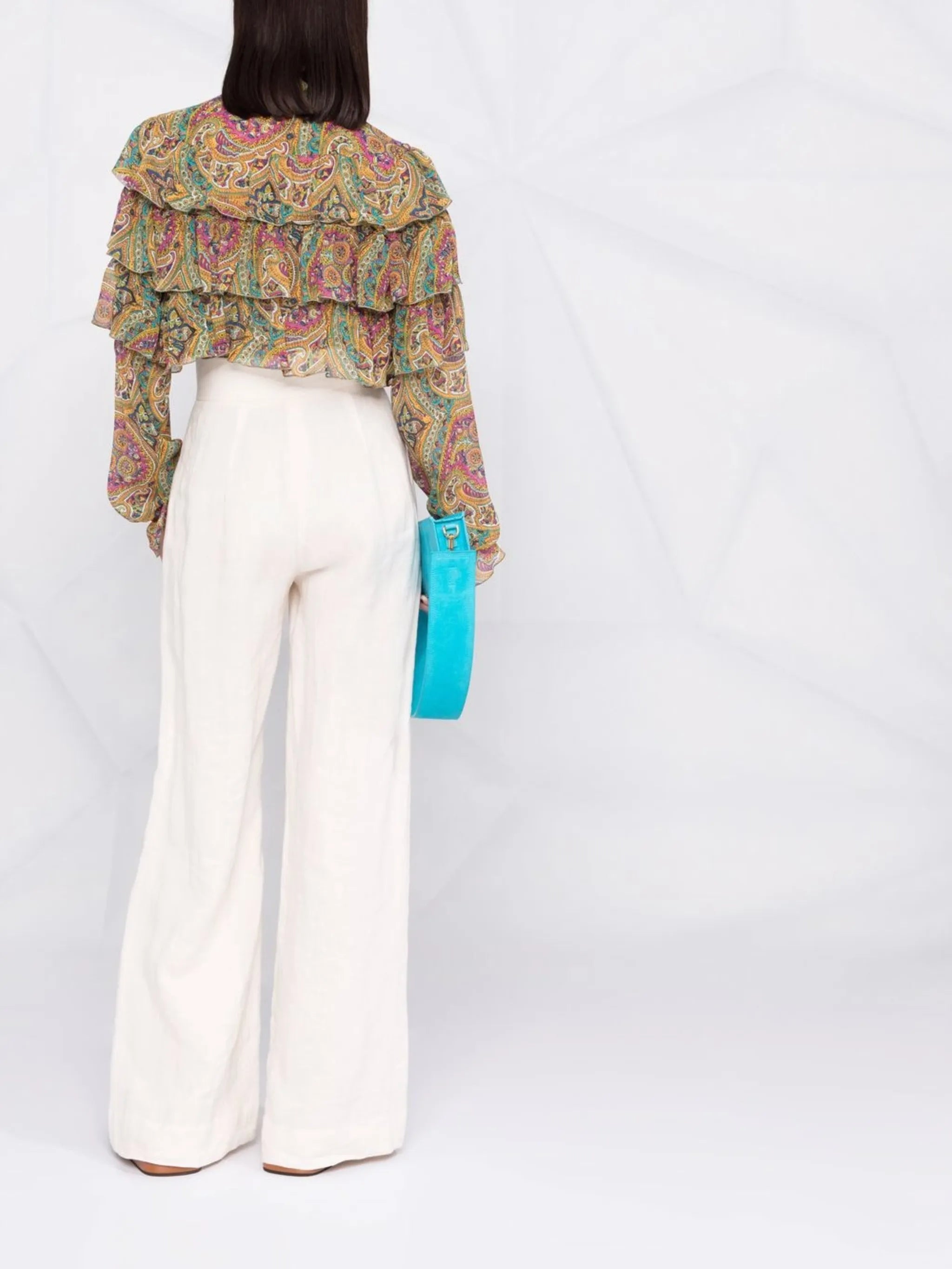 ruffled silk blouse